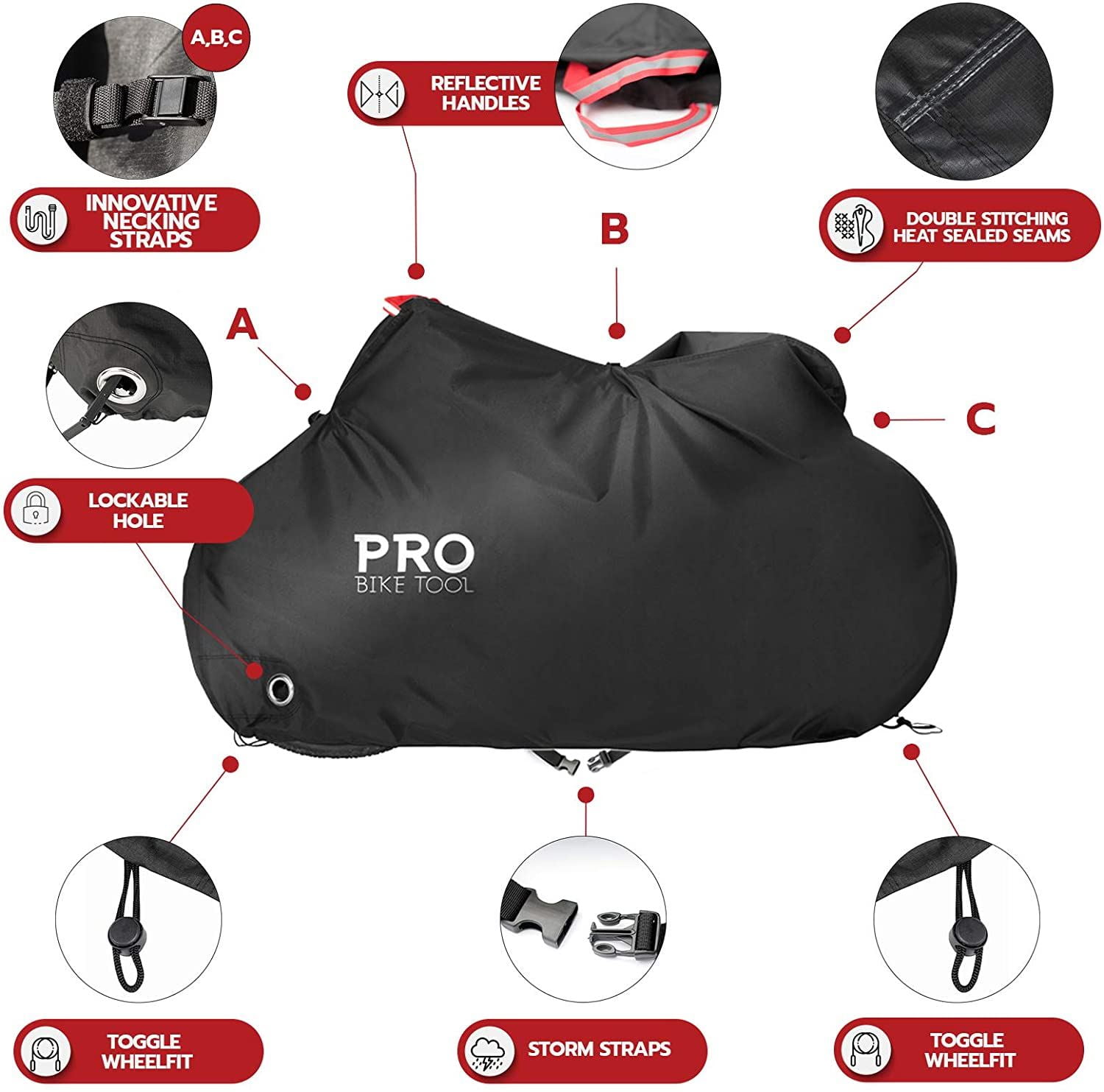 PRO BIKE TOOL Bike Cover Travel Size For Outdoor Storage (Large) - Image 2