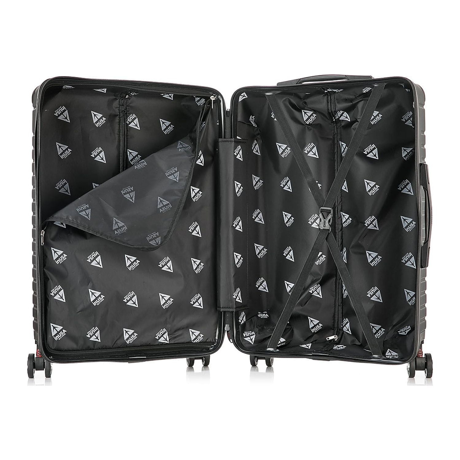 InUSA Deep 3-Piece Hardside Luggage Sets with Spinner Wheels, Handle, Trolley, (20"/24"/28"), Black - Image 9