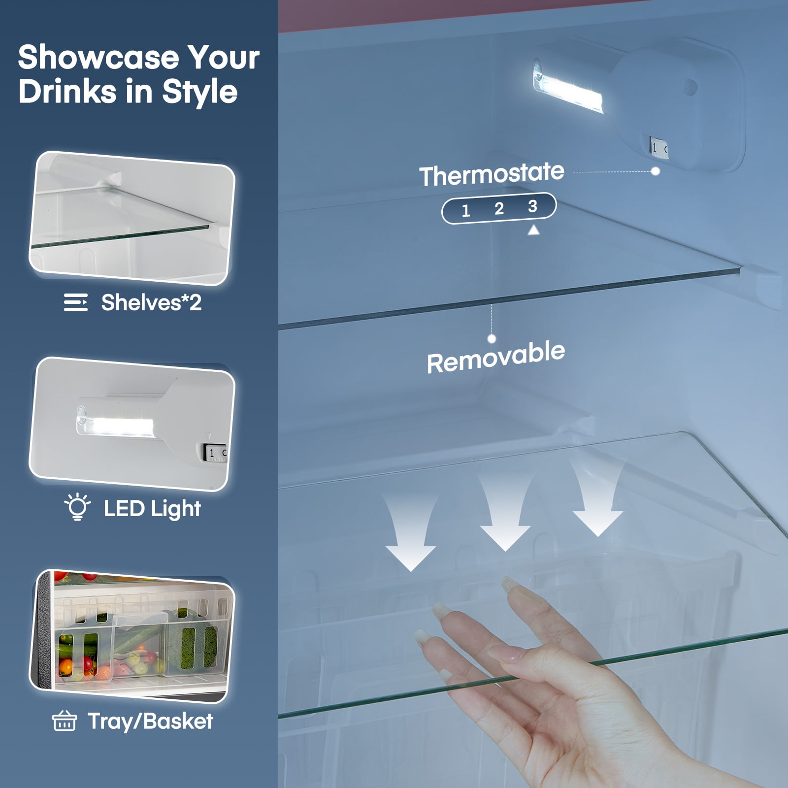 Electric Cigar Humidor for 300 Cigars, 40L Cigar Cabinet with Temperature Control, Spanish Cedar Wood Shelves, Digital Hygrometer, Gift for Men - Image 4