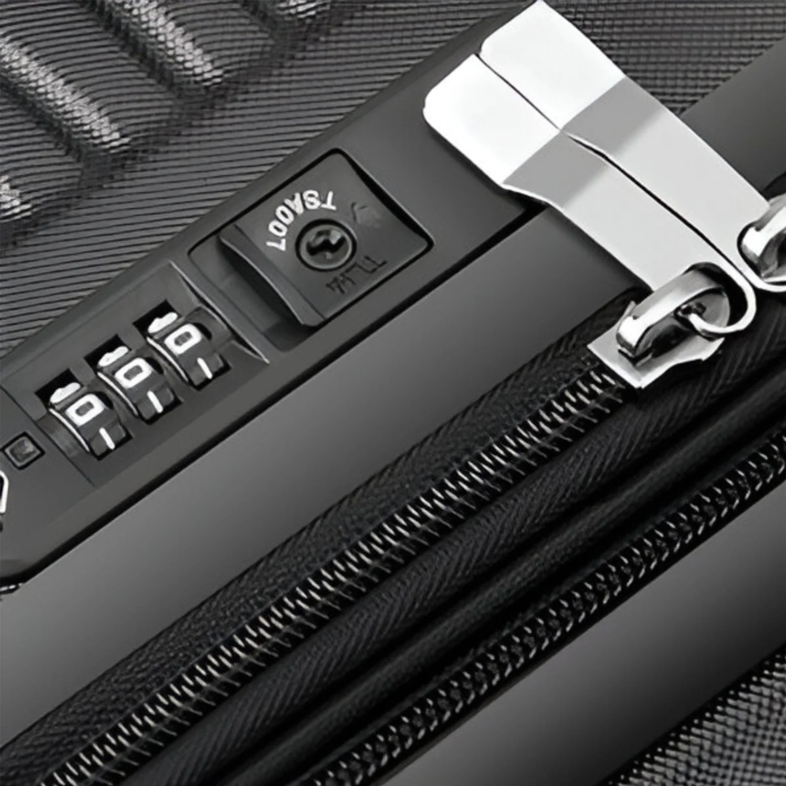 JZRTravel 20 in Striped Spinner Carry On Luggage with 14 in Cosmetic Case, Black - Image 6