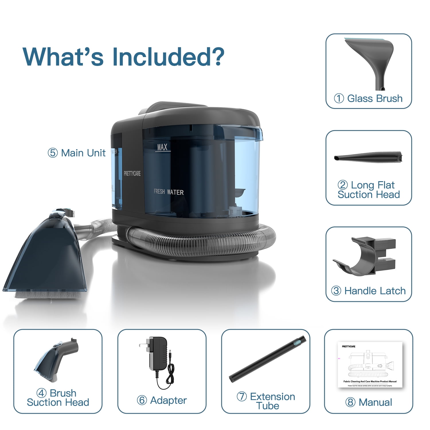 PrettyCare Cordless Portable Carpet Shampooer,Pet Stain Remover,Car Cleaner and Auto Detailer PC808 - Image 10