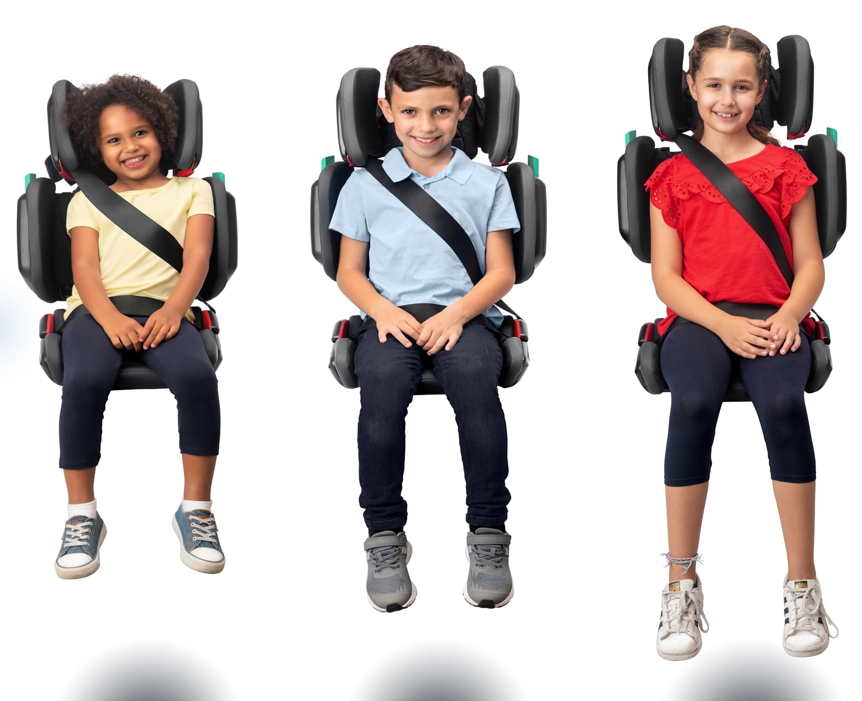 hifold Fit-And-Fold High Back High-back Booster Car Seat, Solid Print Red - Image 5