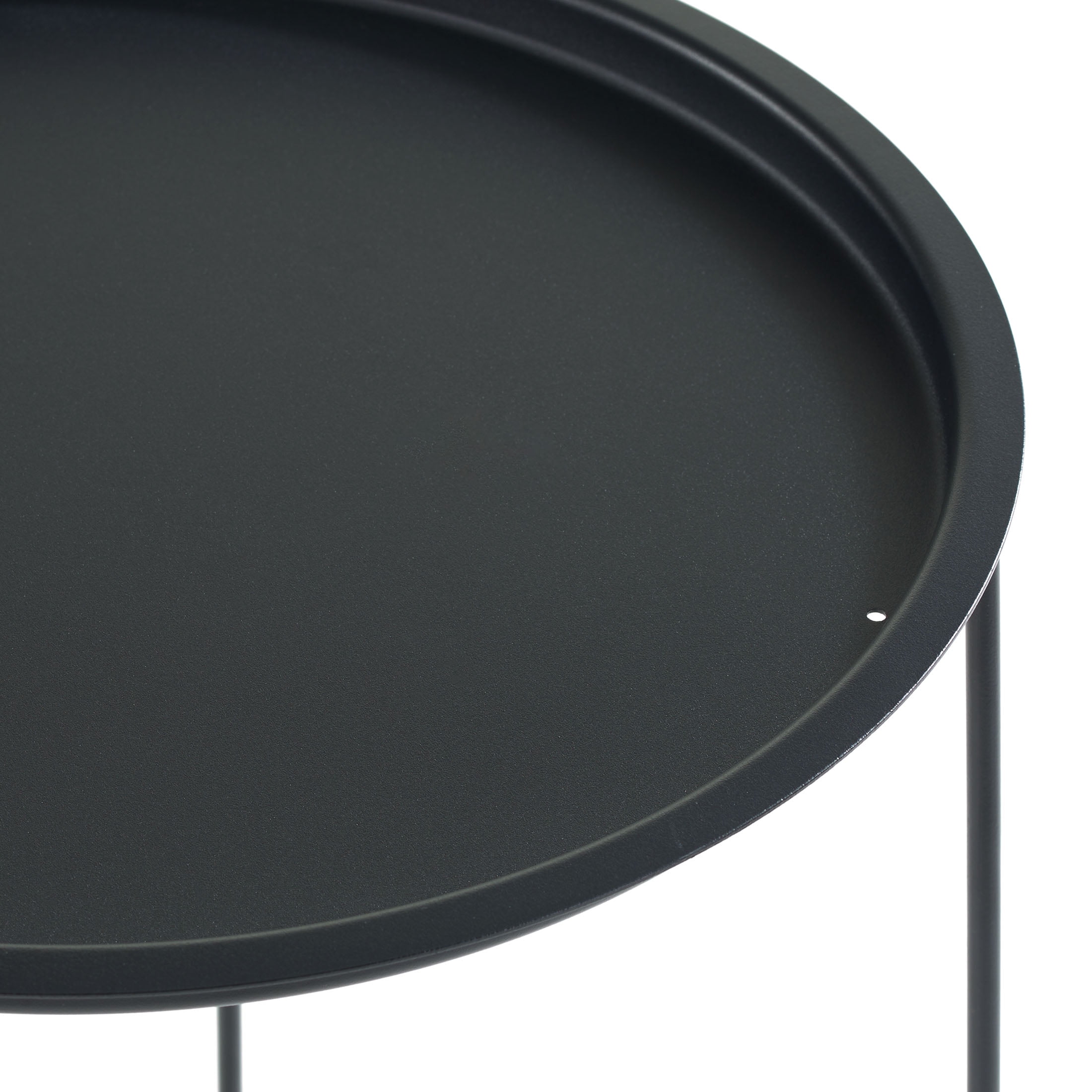 Mainstays 3-Piece Steel and Wicker Rope Folding Outdoor Patio Bistro Set, Gray/Black - Image 3