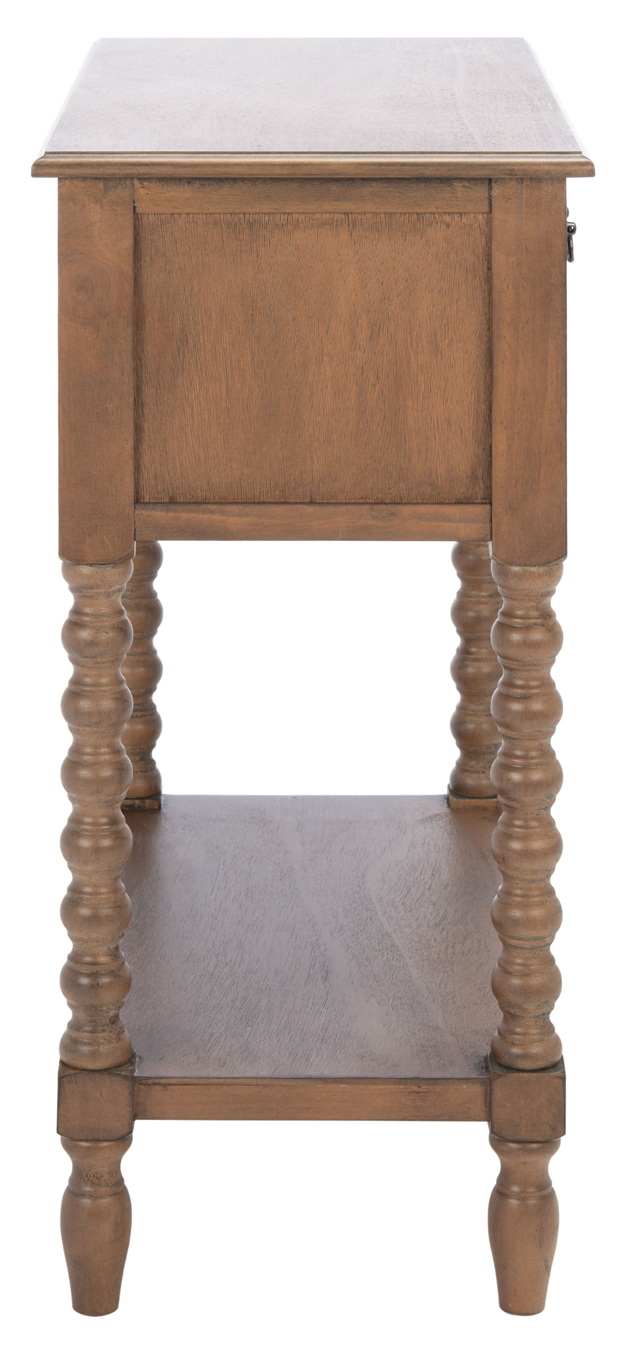 SAFAVIEH Athena French 3-Drawer Brown Wood Rectangle Console Table (23.5 in. W x 13 in. D x 29.5 in. H) - Image 9