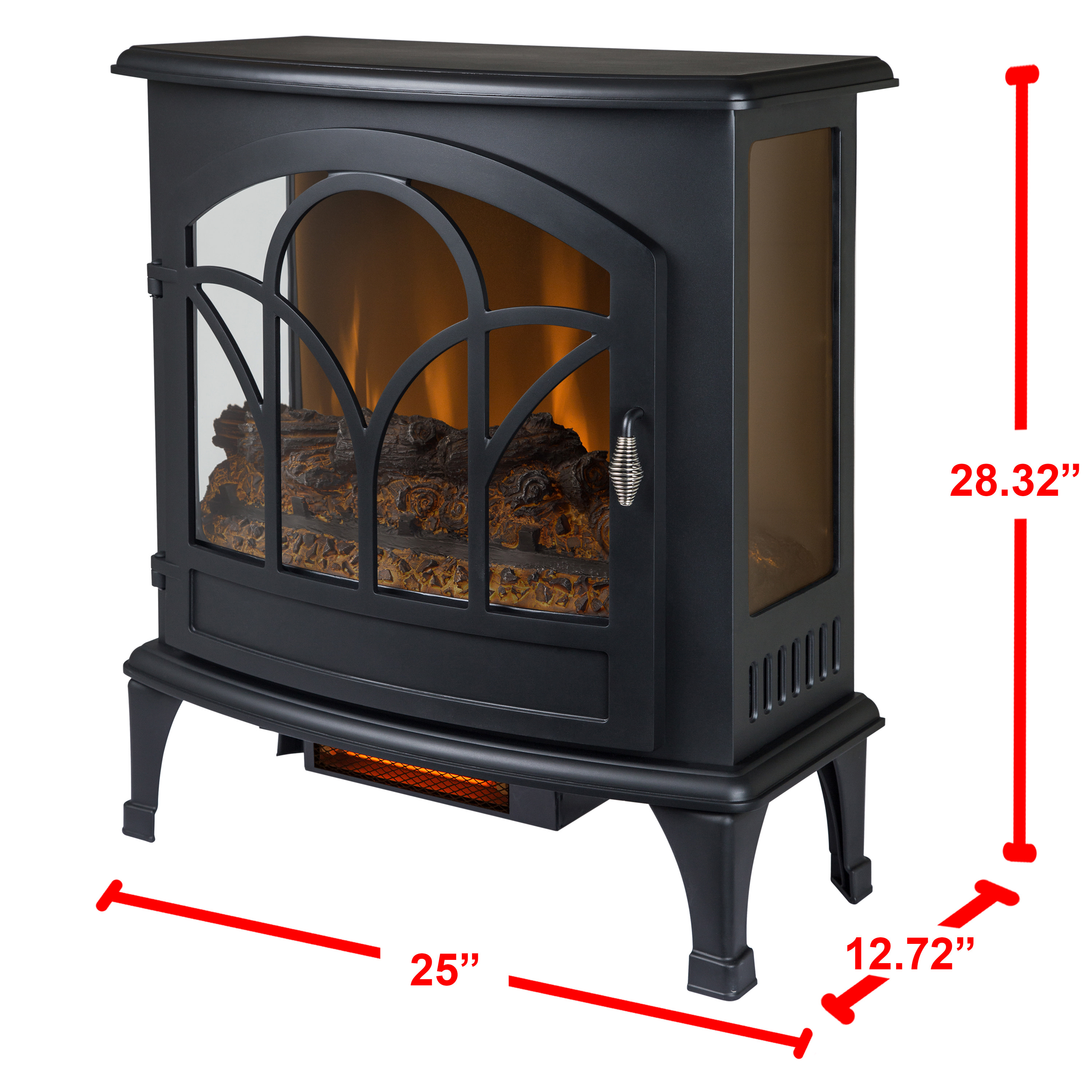Muskoka EST-425T-10 1000 sq ft Infrared Curved Front Heating Stove, Black - Image 3