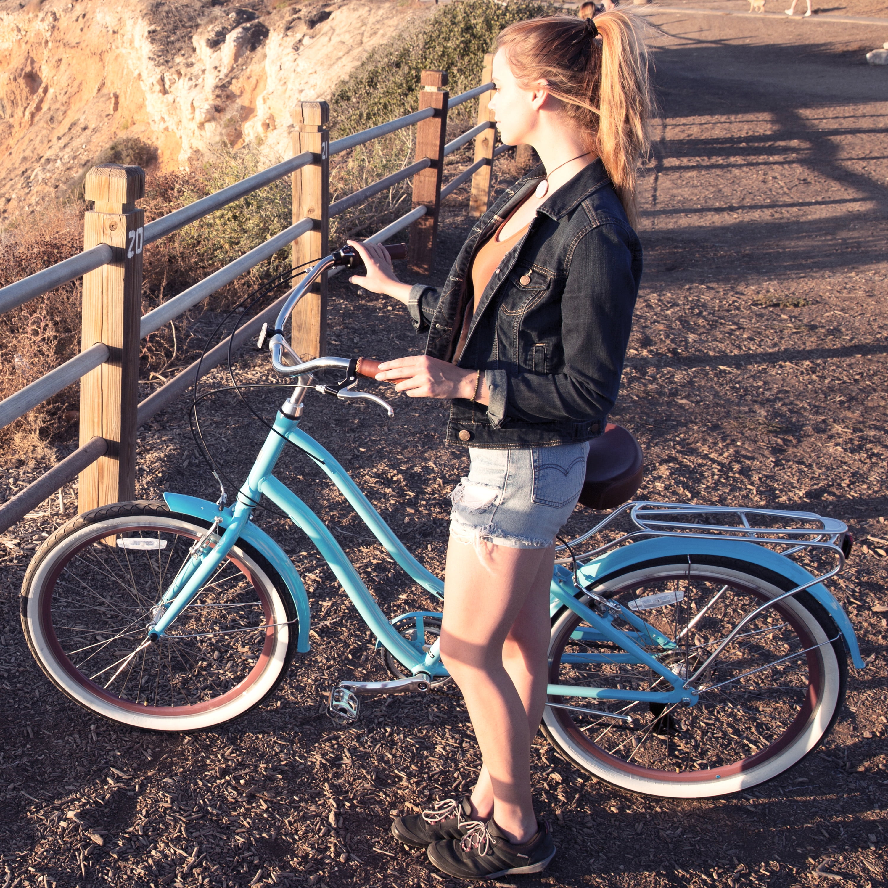 sixthreezero Every journey Women's 7-Speed Step-Through Hybrid Cruiser Bicycle, 26 In. Wheels and 17.5 In. Frame, Teal - Image 2