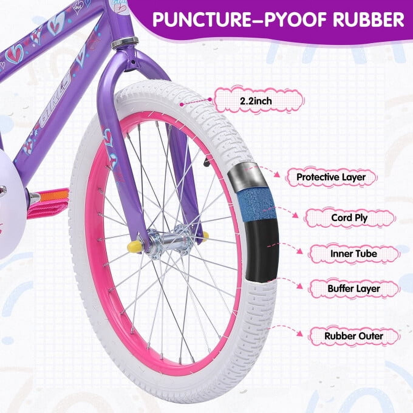 SUGIFT 20 in. Kids Bike Child Bicycle for Girls Age 7-14 Years - Image 3