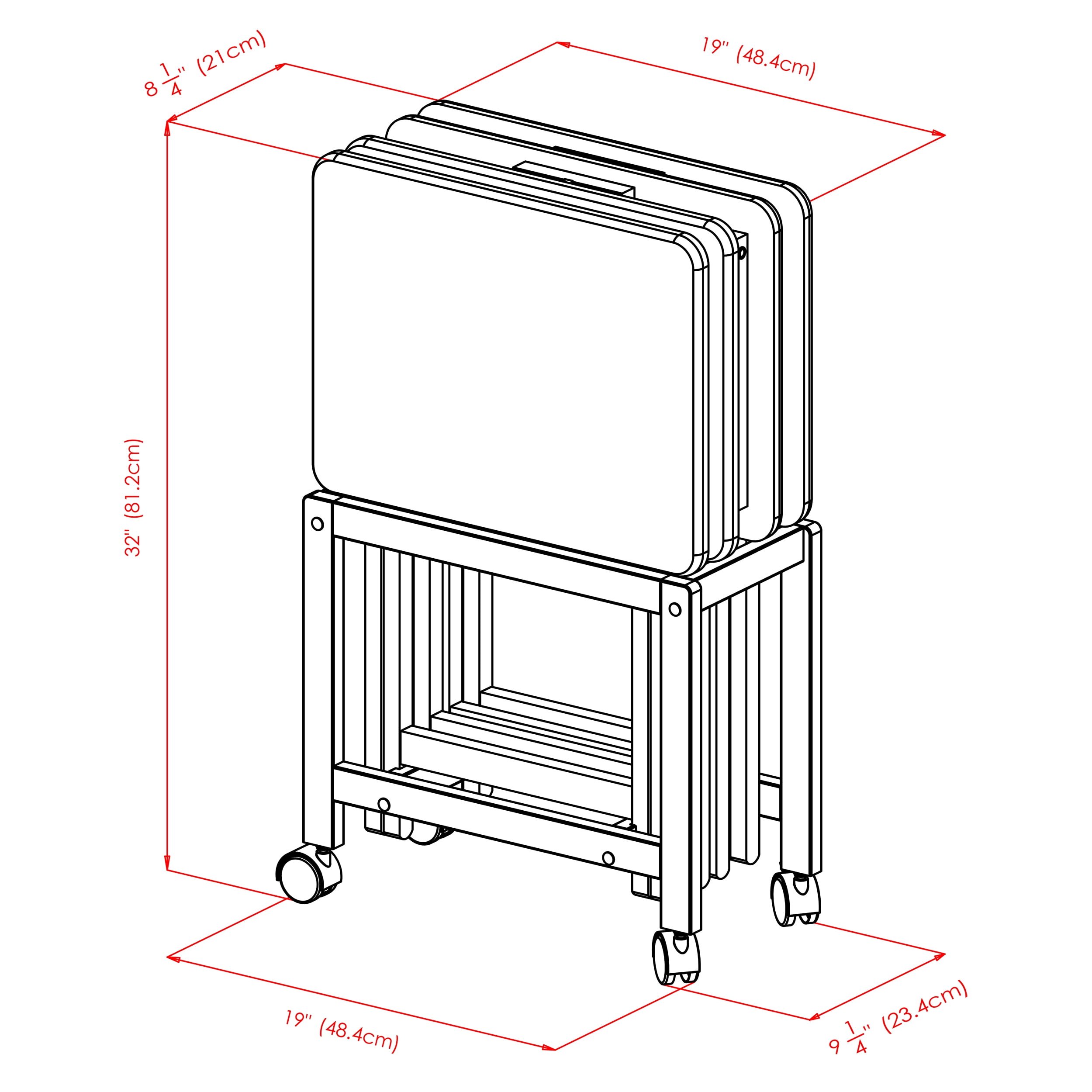 Winsome Allen 5-Pc Snack Table Set, Serving Cart, Coffee - Image 8