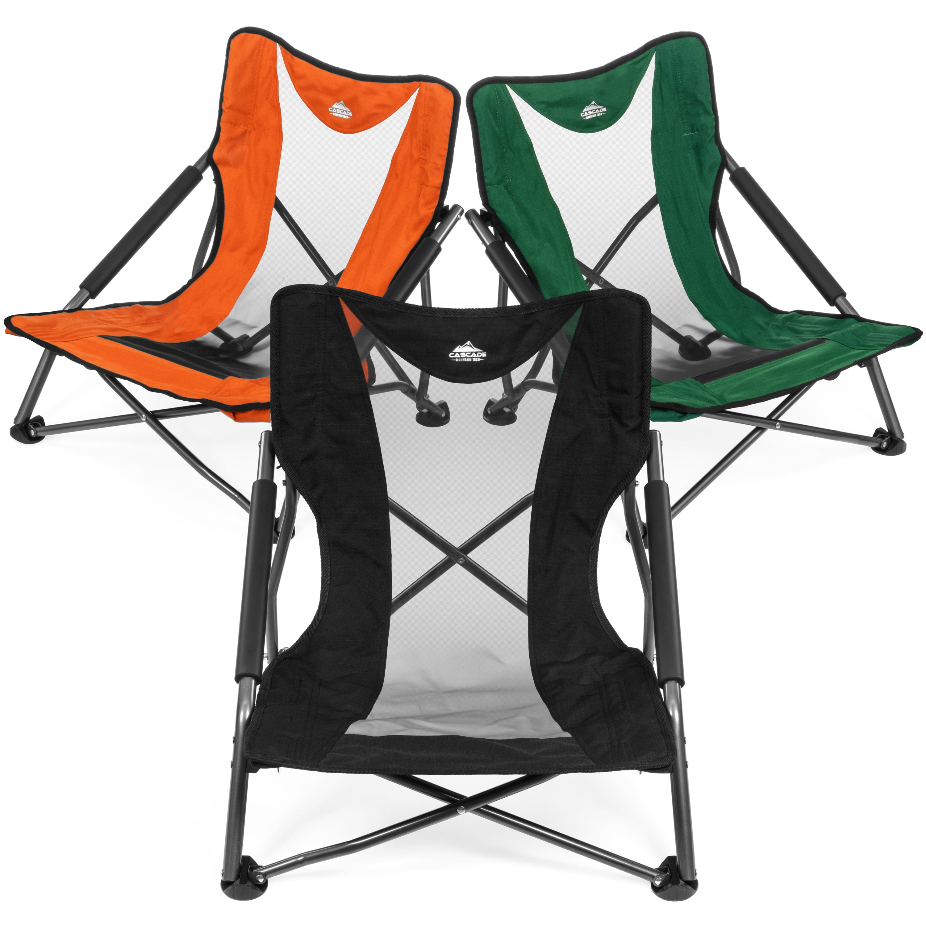 Cascade Mountain Tech Low Profile Camp Chair - Green, with Carry Bag - Image 2