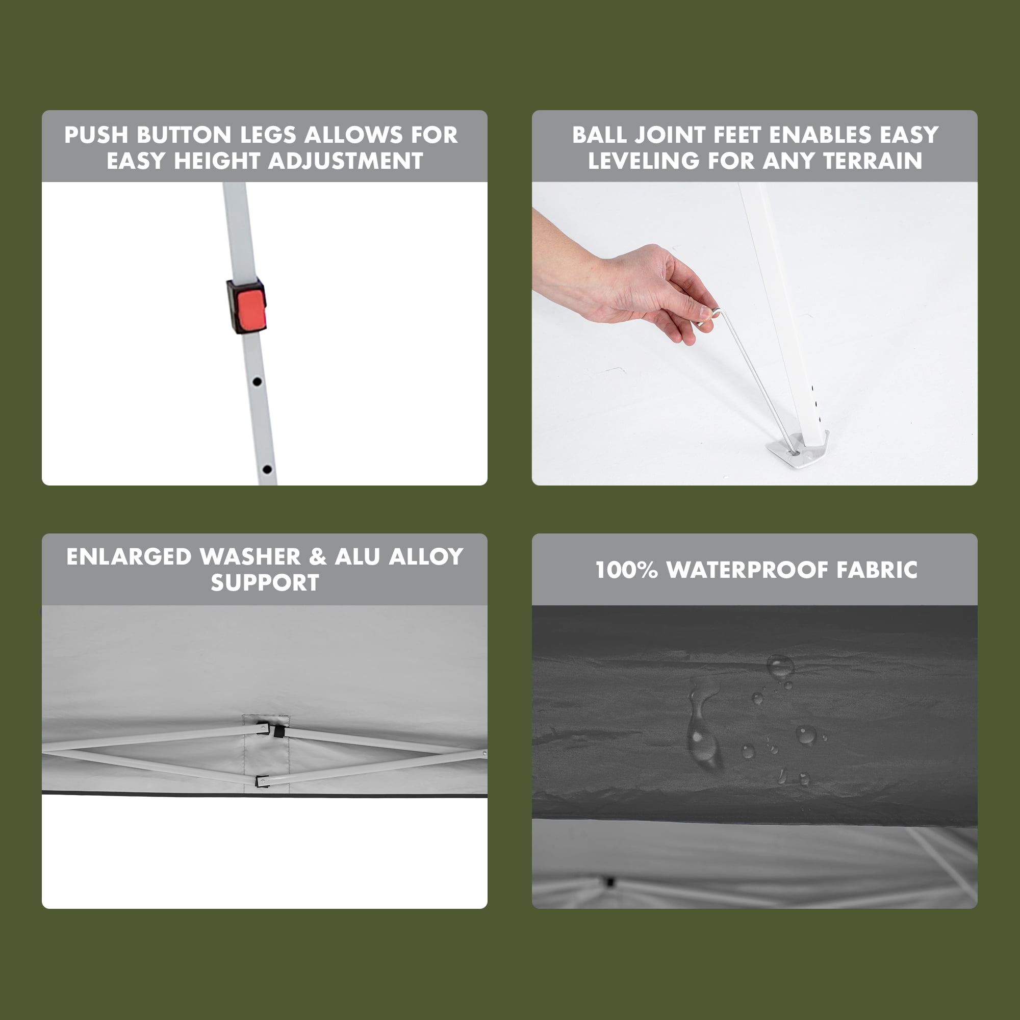 Ozark Trail 10' x 10' Instant Slant Leg Pop-up Canopy, Outdoor Shading Shelter, Black - Image 4