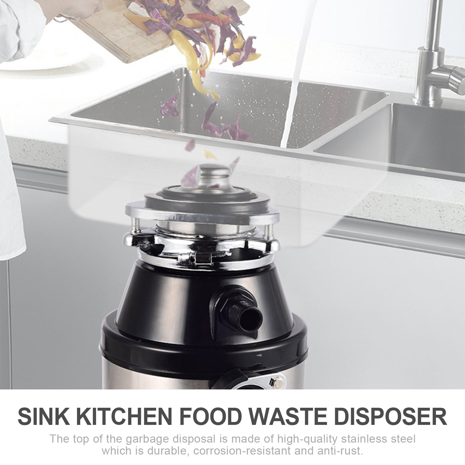 TOPTENG Garbage Disposal Continuous Feed Food Waste Disposer 3/4 HP 2800 RPM Under Sink Kitchen Food Waste Disposer w/ Plug - Image 10
