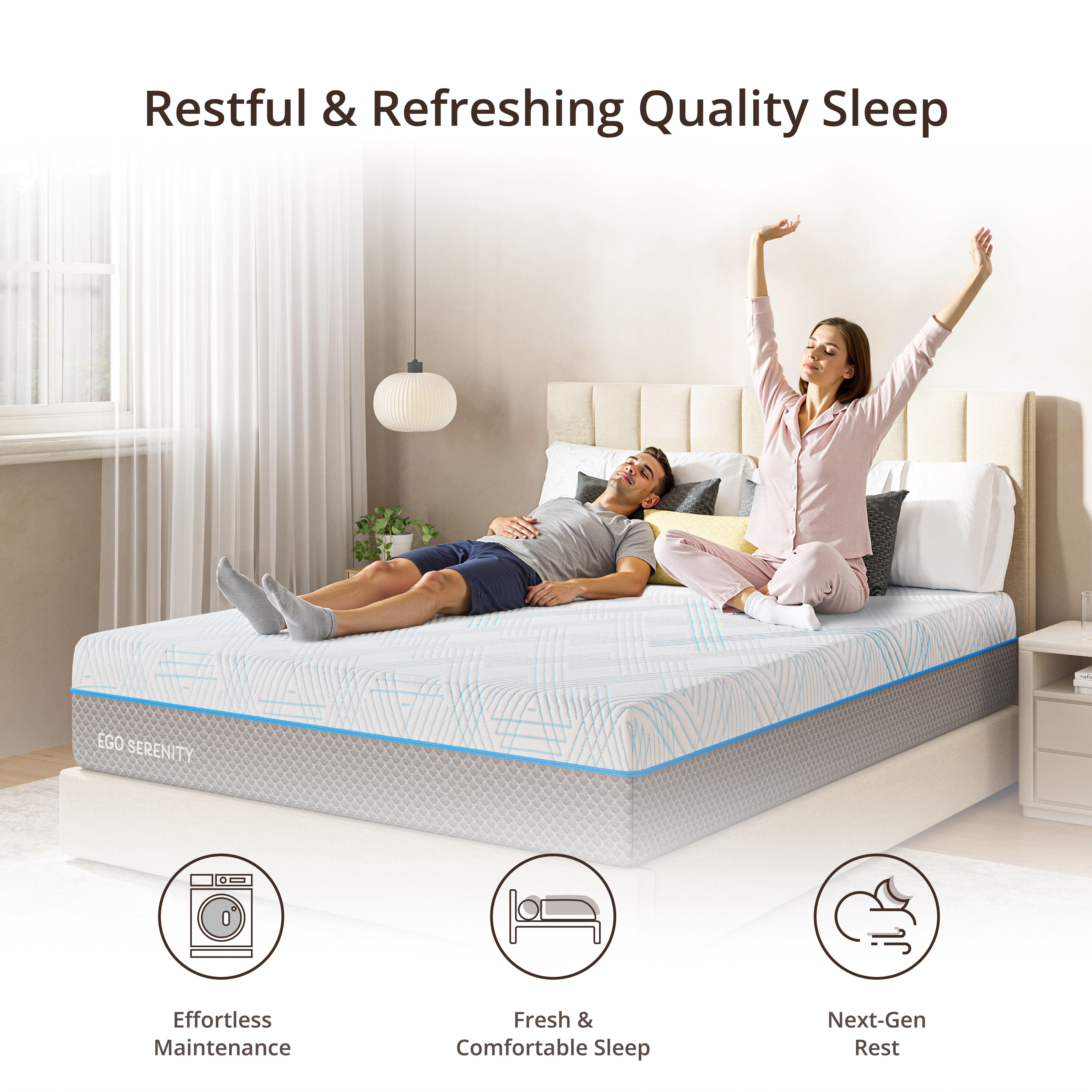 EGOHOME Queen Mattress, Gel Memory Foam 10" Mattress in a Box, Ego Serenity - Image 5