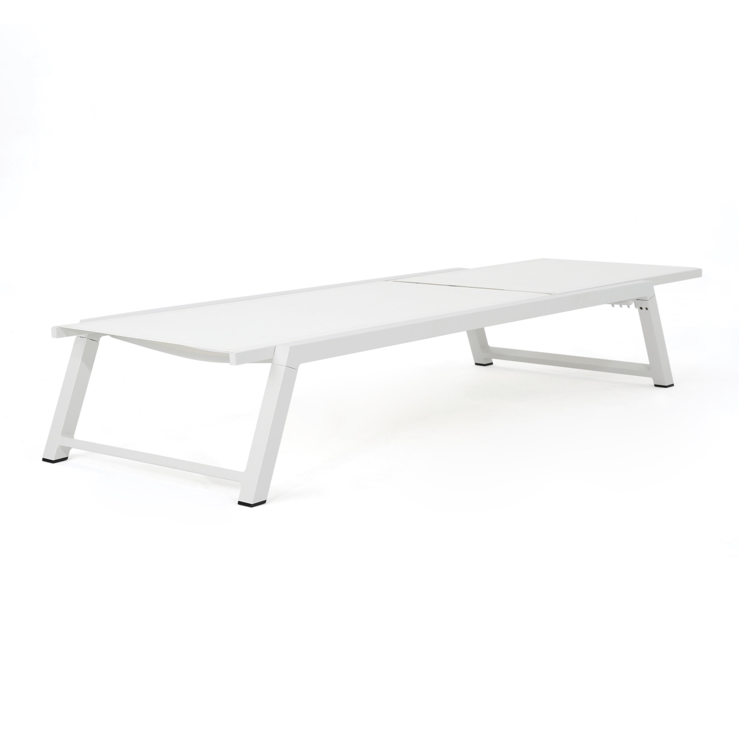 Monica Outdoor Aluminum Chaise Lounge, White - Image 13