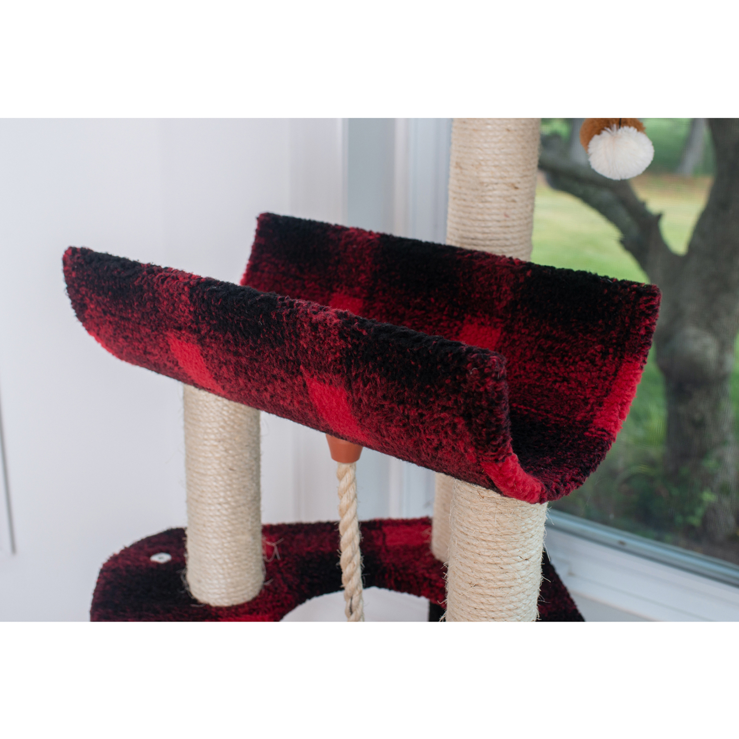 Armarkat real wood Cat Tree Model B5806, Black & Red Tartan Plaid - Image 4