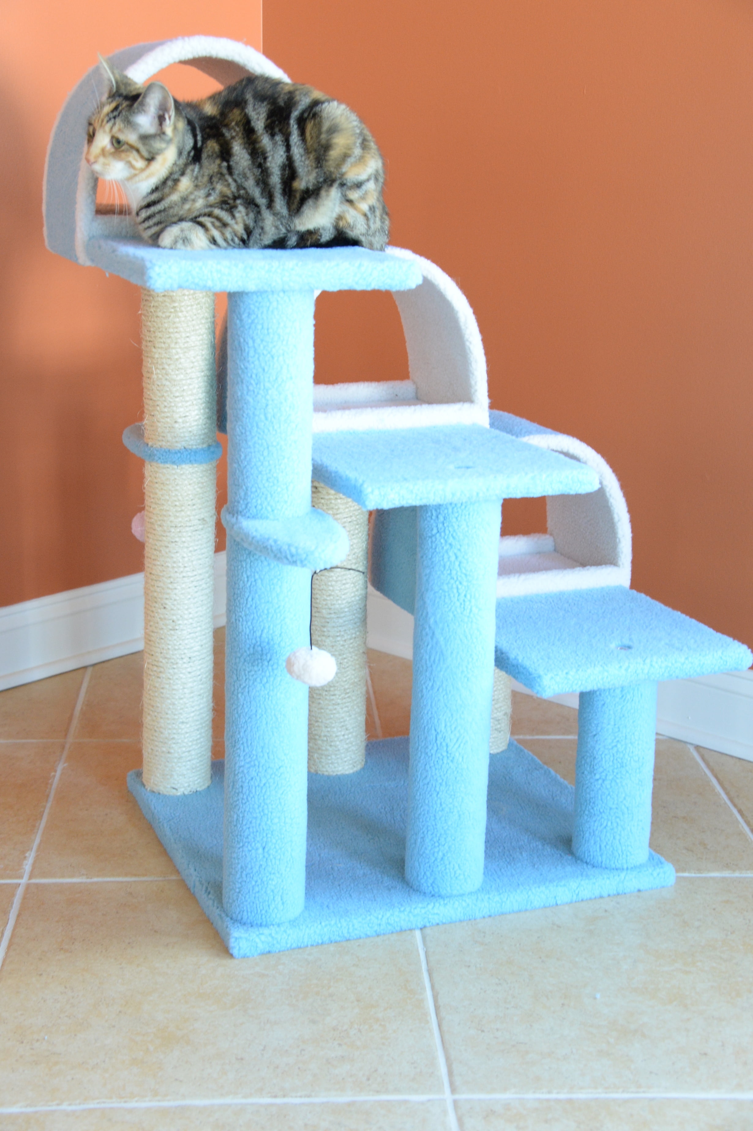 Armarkat Classic real wood Cat Tree Model B3803, 38 inch Sky Blue - Image 4