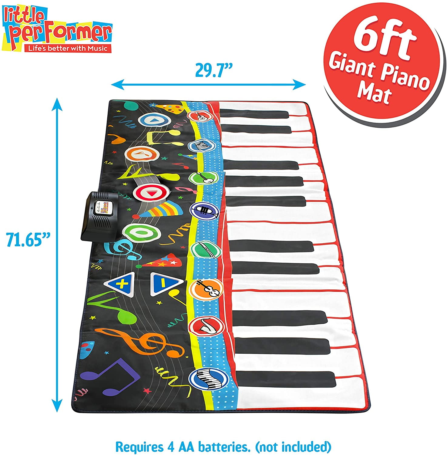Little Performer Piano Dance Mat for Kids | 24 Key 70 Giant Floor Piano Music Mat - Image 6