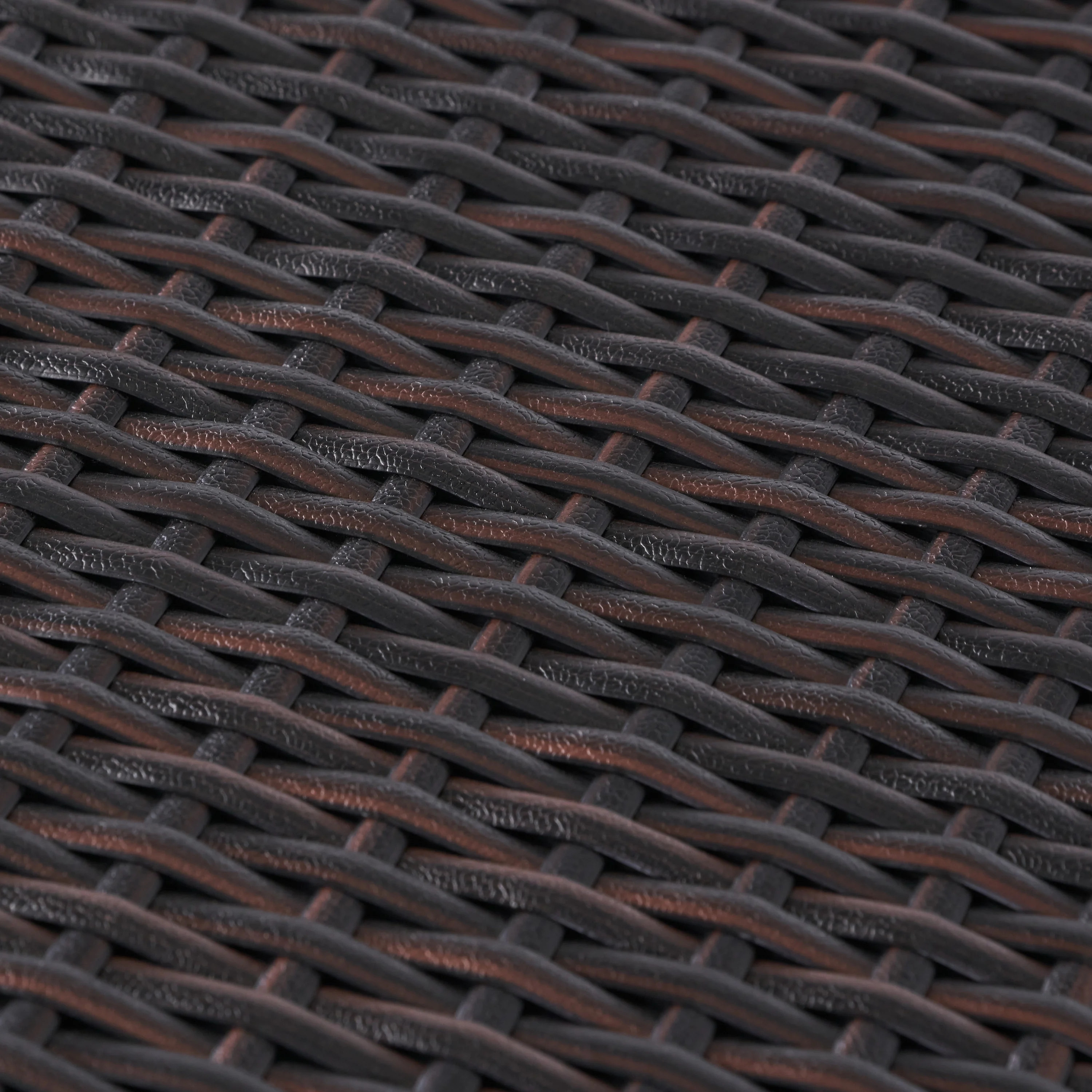 Contemporary Outdoor Wicker Brown Barrel Side Table - Image 5