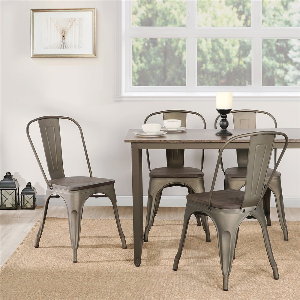 Alden Design Dining Chair, Set of 4, Gun Metal - Image 7