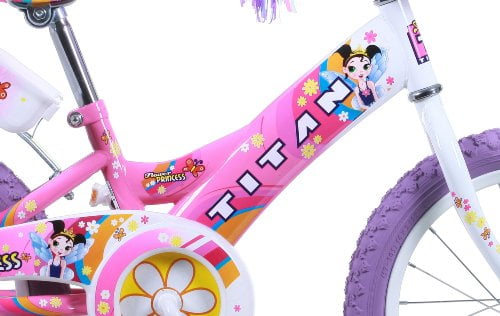 Titan Girls BMX Bike 16 Inch Wheels Ages 4 to 7 with Training Wheels and Doll Basket - Image 3