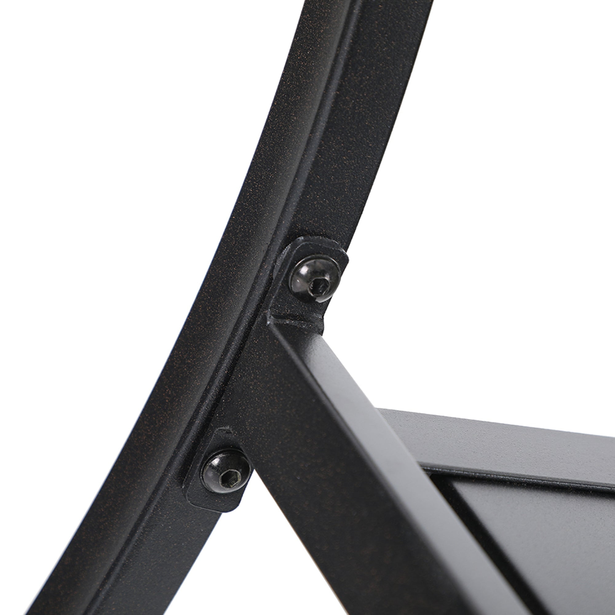 MF Studio 5-Piece Outdoor Patio Dining Set with Stacking Chairs & Faux Wood Table for 4-Person, Metal Steel, Black - Image 8