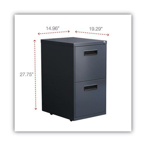 Alera ALEPAFFCH 14.96 in. x 19.29 in. x 27.75 in. 2 Legal/Letter-Size File Drawers Left or Right File Pedestal - Charcoal - Image 7