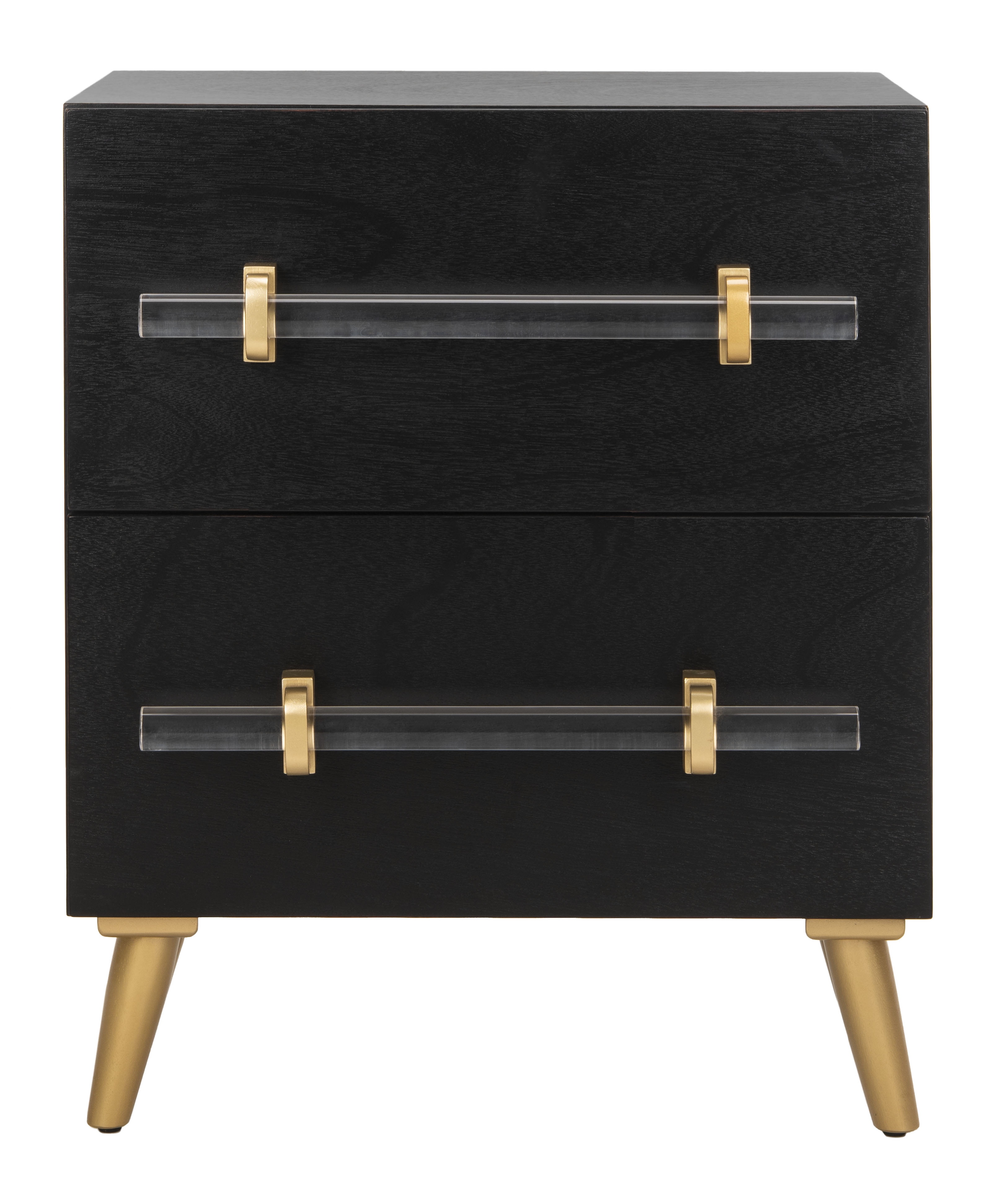 SAFAVIEH Sienne 2-Drawer Modern Contemporary Nightstand, Black - Image 4