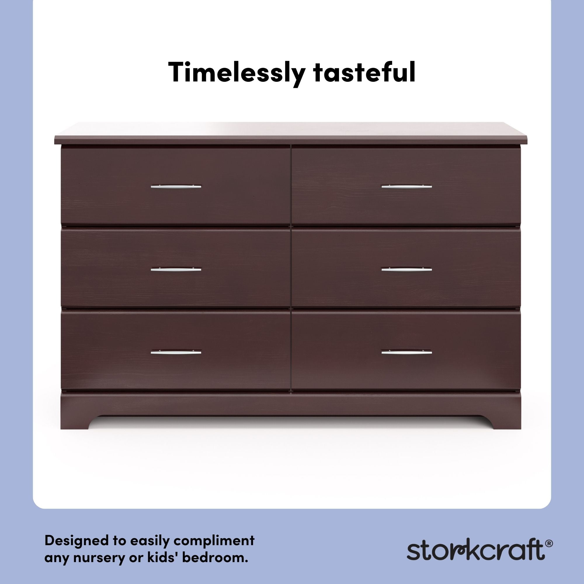 Storkcraft Brookside 6 Drawer Nursery Double Dresser, Espresso - Image 11