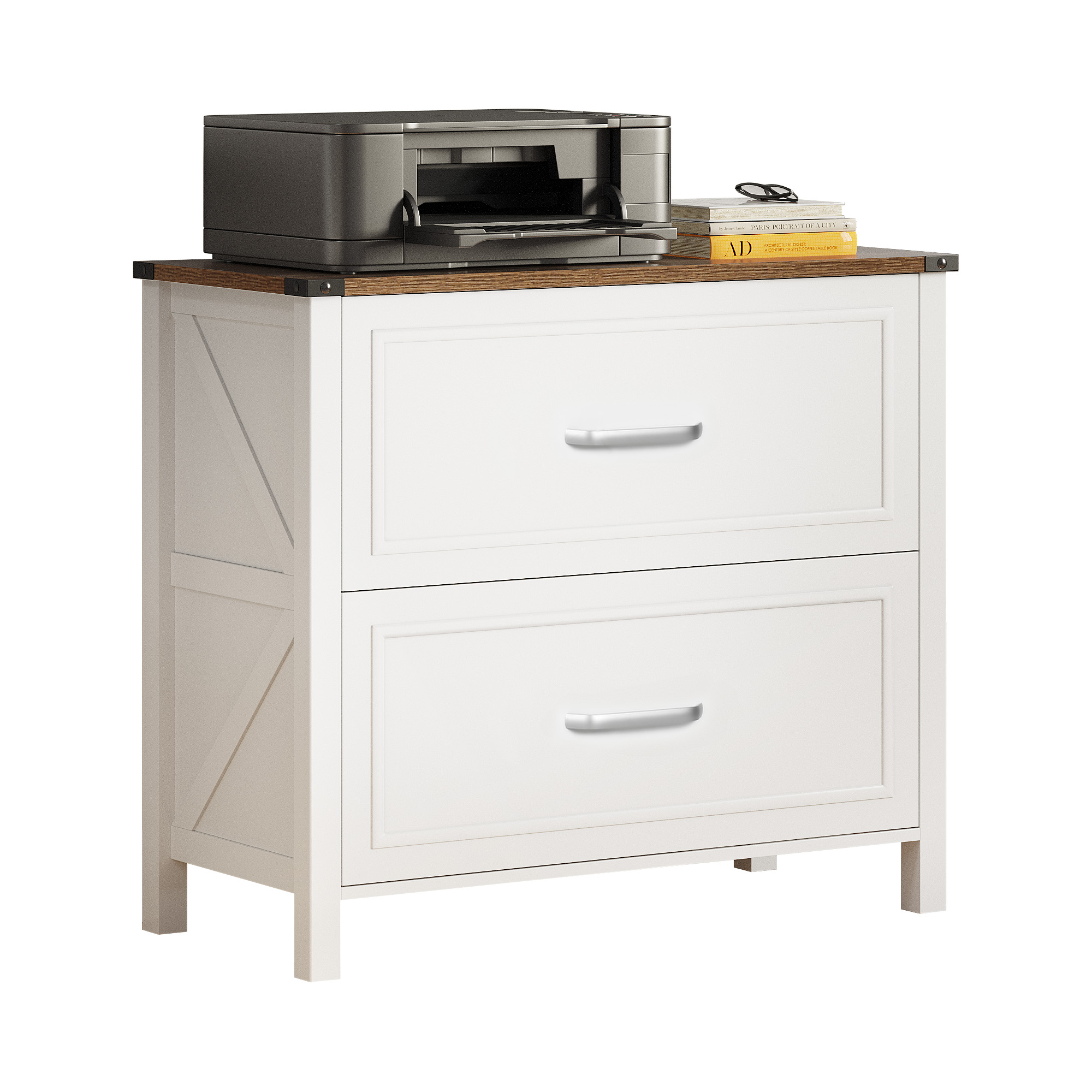 Dextrus 2-Drawer Lateral File Cabinet for Home Office , Large Filing Cabinet for Letter A4-Sized Files, Office Storage Organizer , White - Image 5