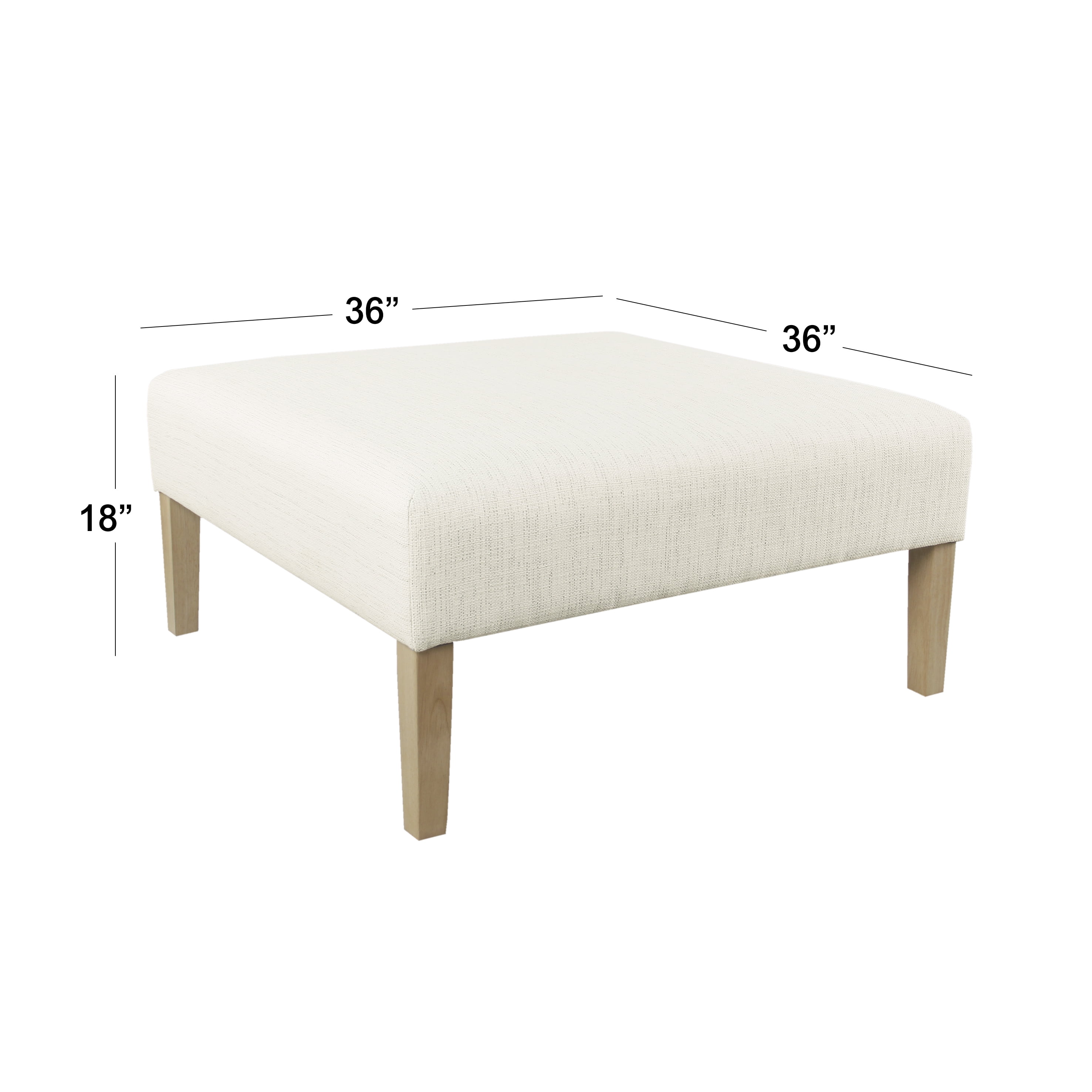 HomePop Square Coffee Table Ottoman – Stain-Resistant Cream Woven - Image 7