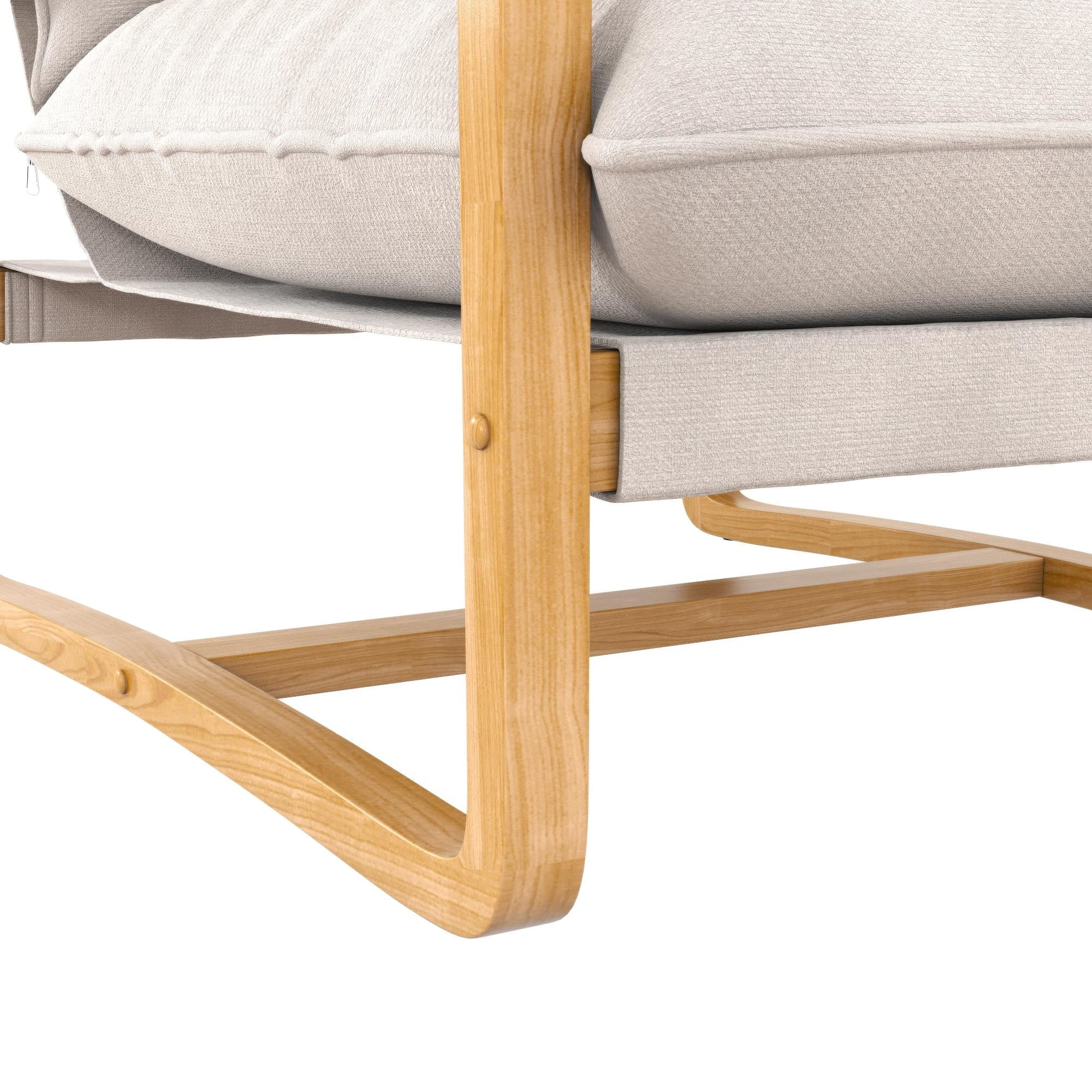 Better Homes & Gardens Wooden Ezra Sling Accent Chair, Cream Linen - Image 9