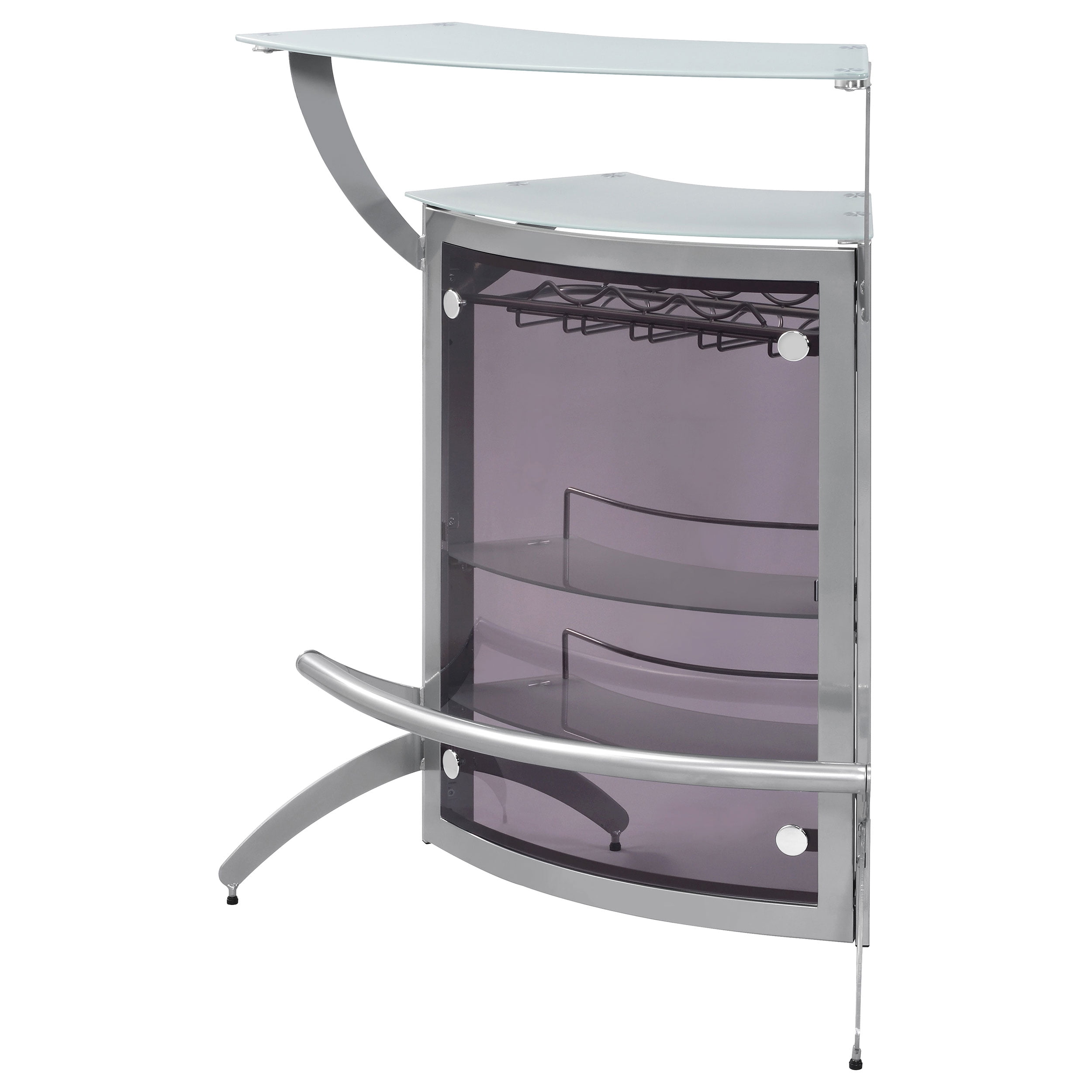 Dallas 2-shelf Curved Freestanding Home Bar Cabinet Silver - Image 12