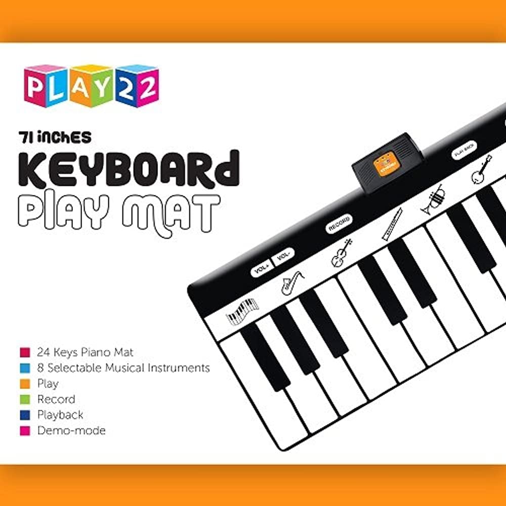 Keyboard Playmat 71" - 24 Keys Piano Play Mat - Piano Mat has Record, Playback, Demo, Play, Adjustable Vol. - Best Keyboard Piano Gift for Boys & Girls - Original - By Play22 - Image 5