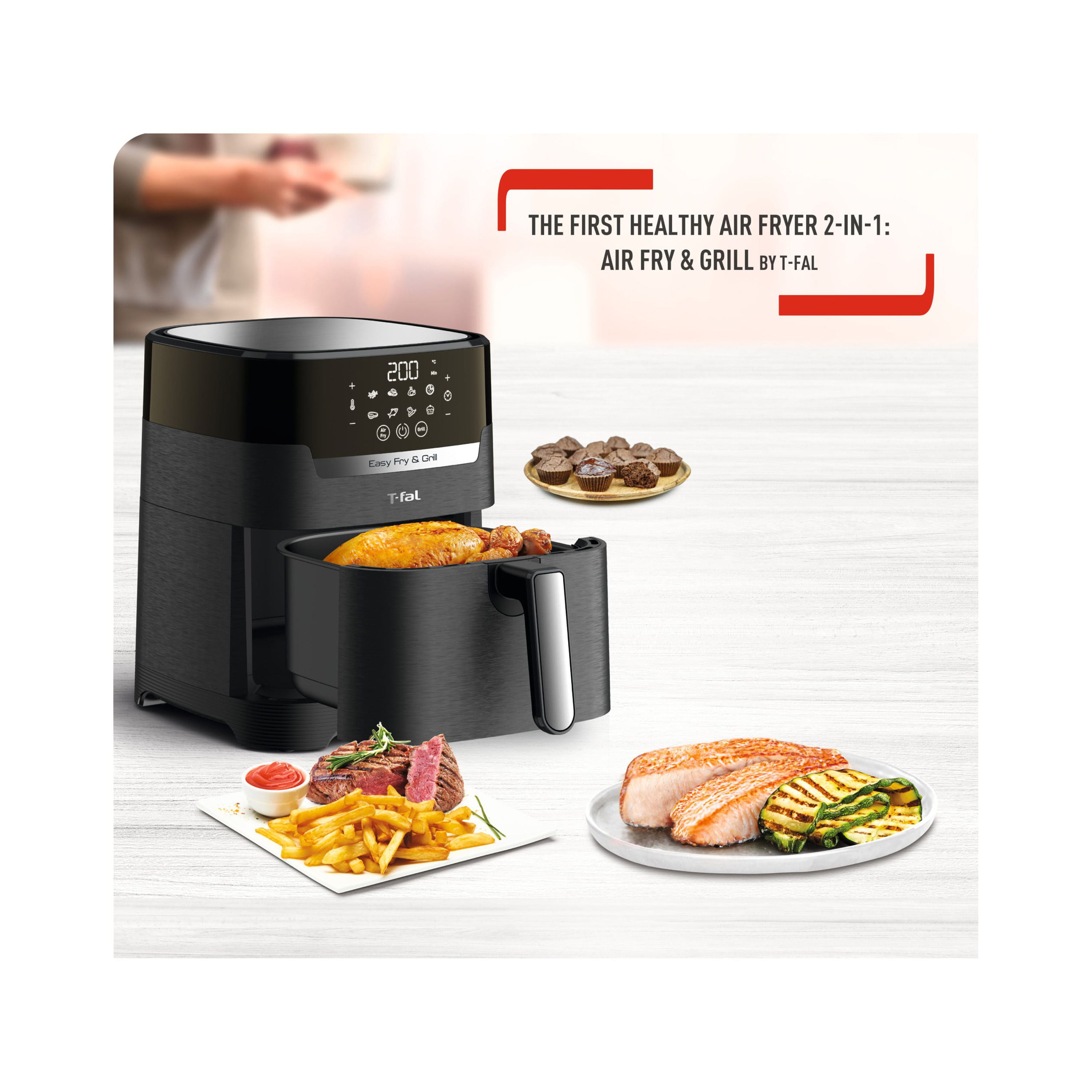 T-fal Easy Fry & Grill XL 2-in-1 Air Fryer Combo, 4.4 quart - Image 5