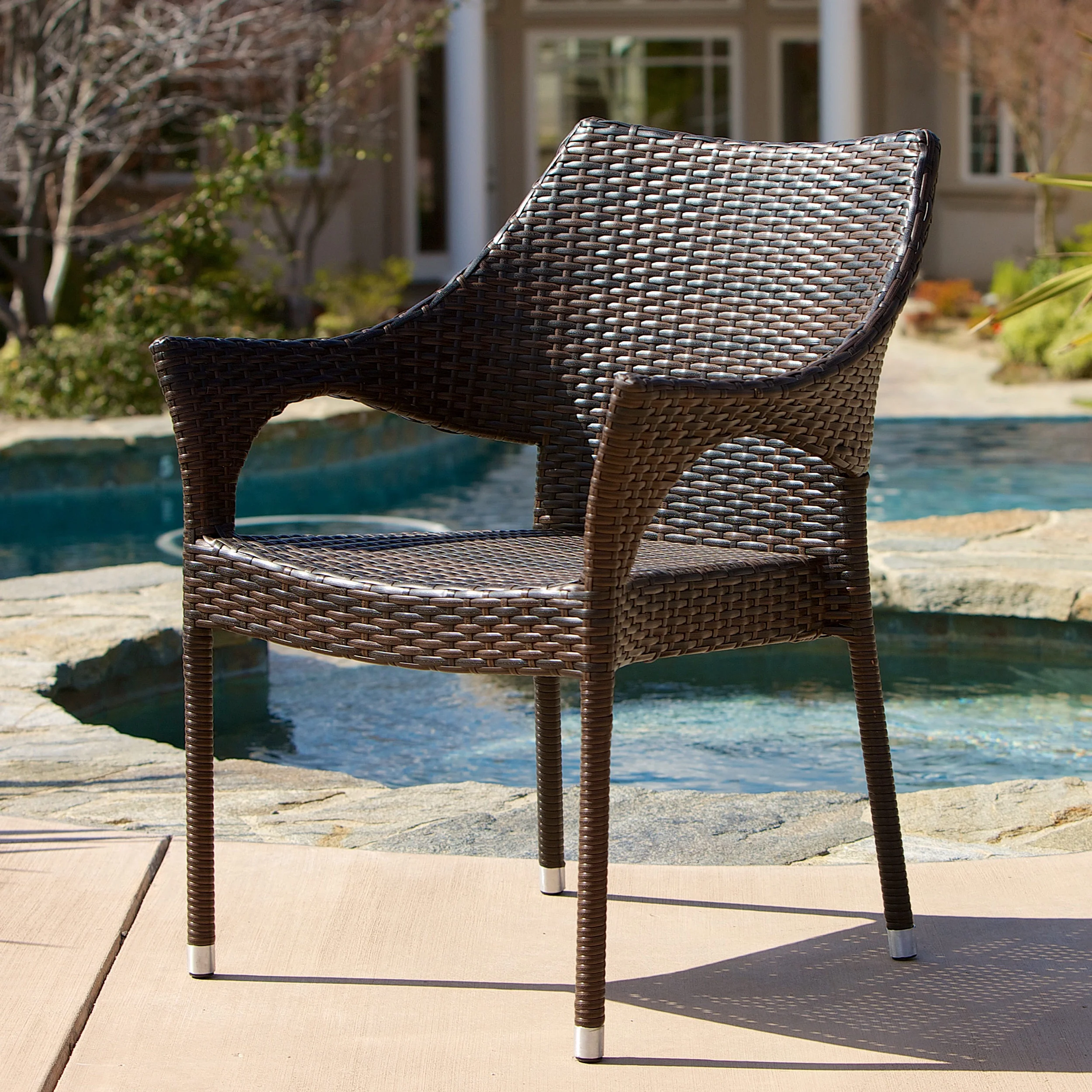 Brown Outdoor Wicker Chairs (Set of 2) - Image 3