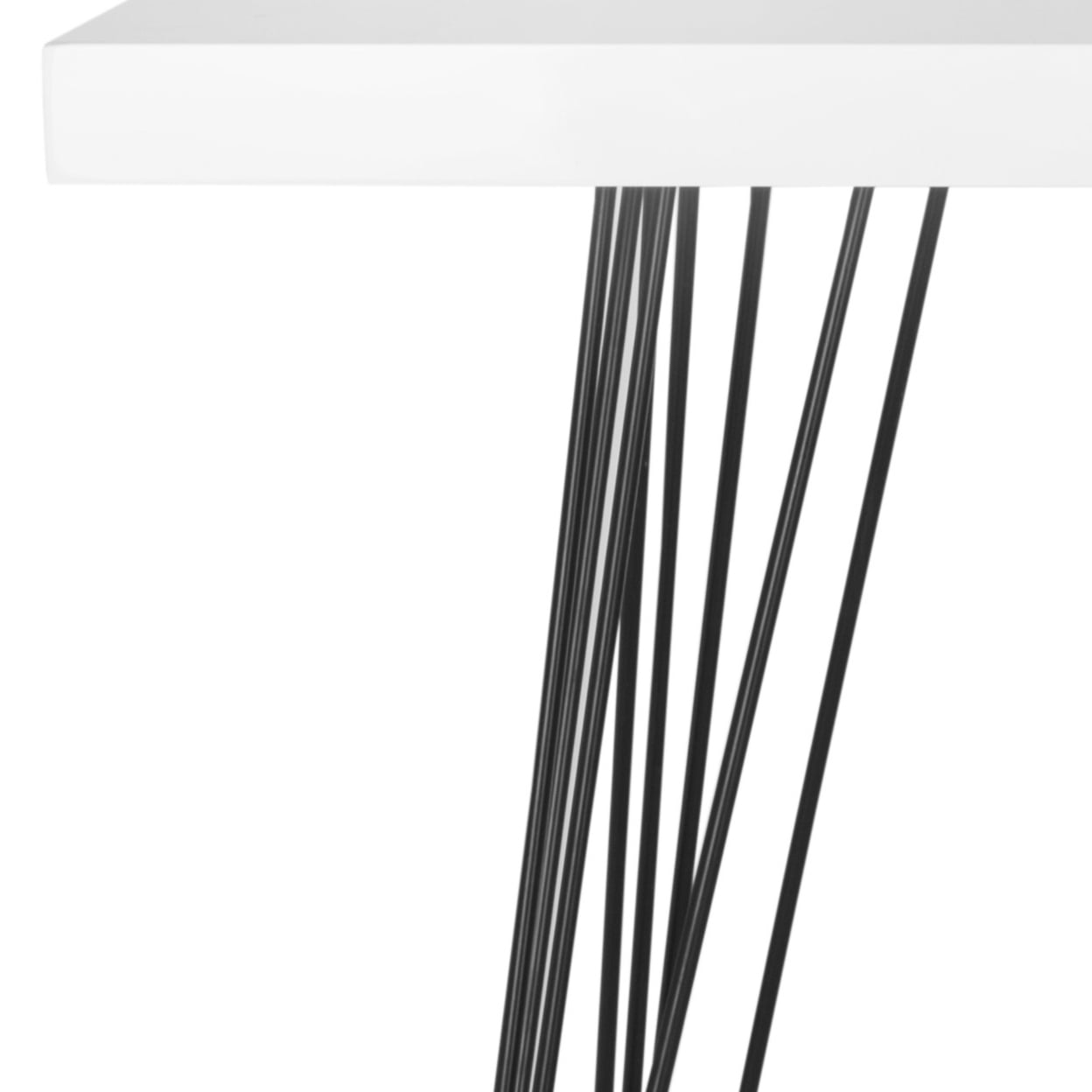 SAFAVIEH Wolcott Retro Mid-Century Lacquer Console Table, White/Black - Image 2