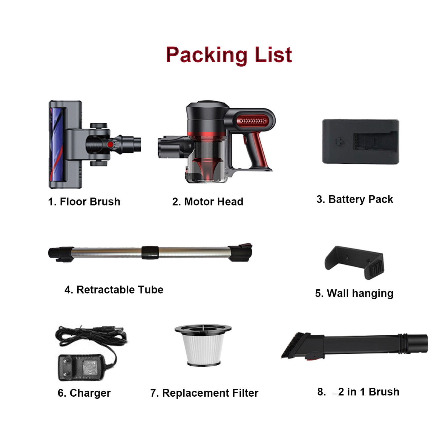 Cordless Stick Vacuum Cleaners for Home,380W Lightweight 30kpa Strong Power Cordless Vacuum,55 Mins Max Runtime Handheld Floor Vacuum for Carpet Hard Floor Pet Hair - Image 3