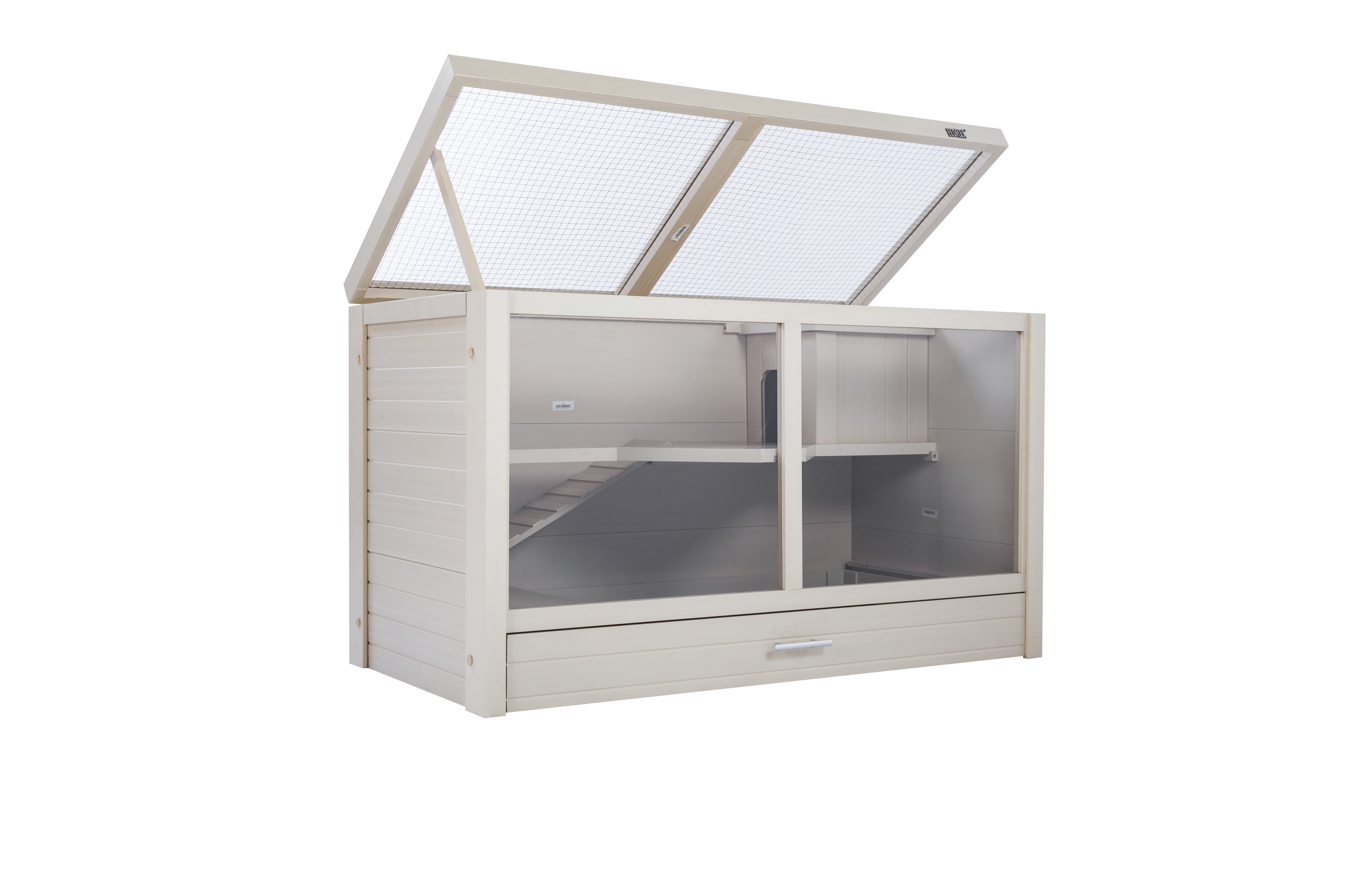 New Age Pet® ECOFLEX® Park Avenue Indoor Rabbit Hutch, Durable Wood Plastic Composite, Scratch Resistant Polycarbonate Panel, Stainless Steel Mesh Lid, Easy Assembly, Holds 2 Rabbits, Maple Finish - Image 8