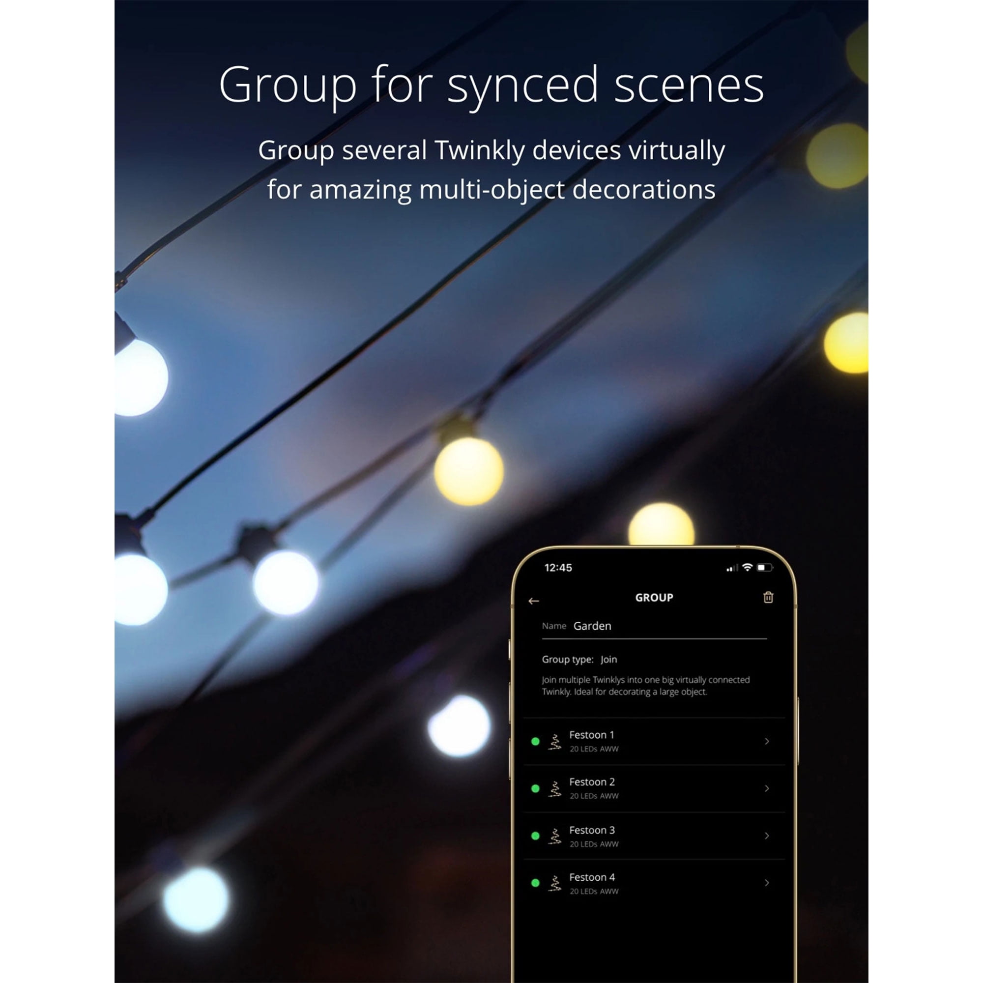 Twinkly Festoon App-Controlled Smart LED 40 AWW (Warm/Cool White) Light String - Image 4