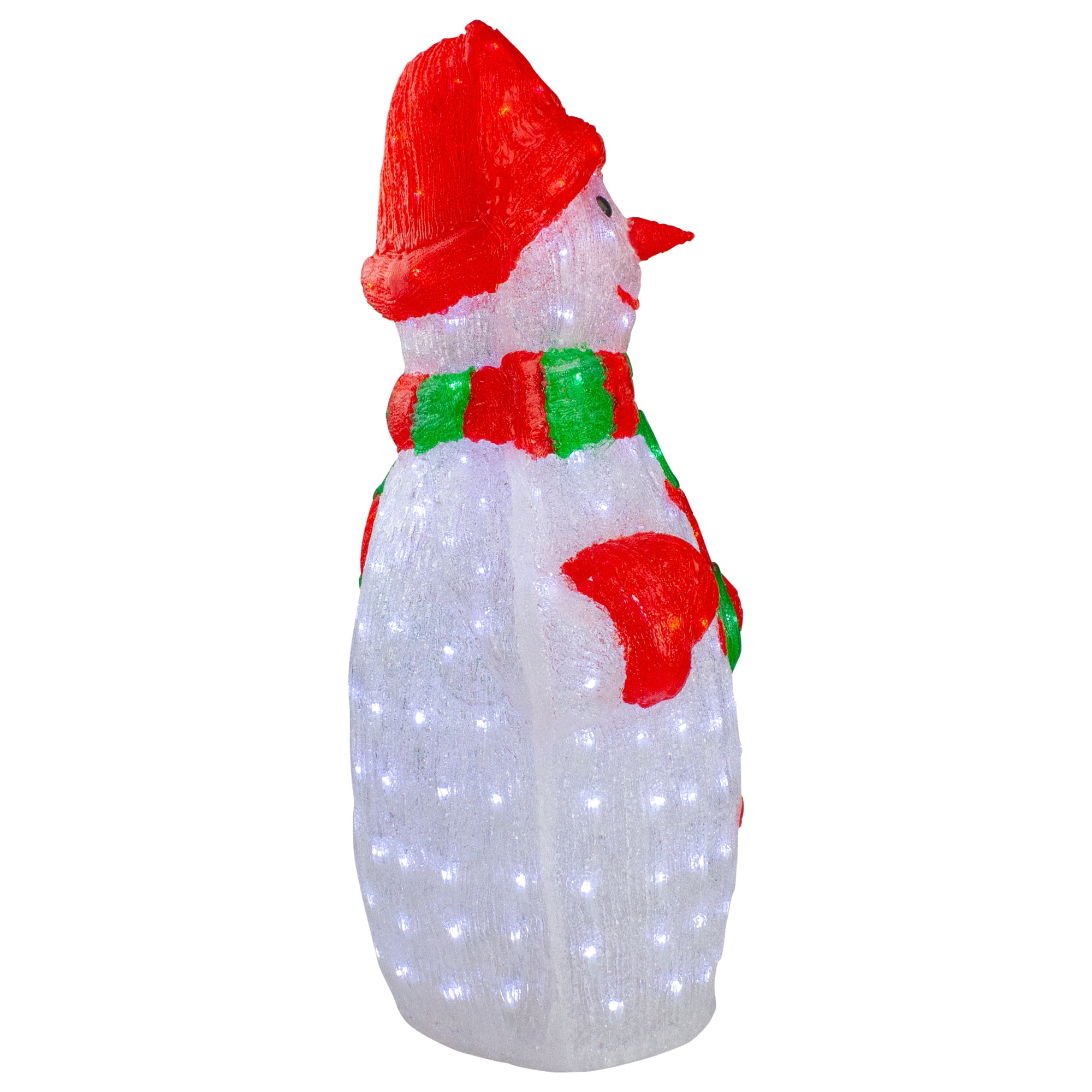 Northlight Lighted Commercial Grade Acrylic Outdoor Christmas Snowman - 34" - Pure White - Image 2