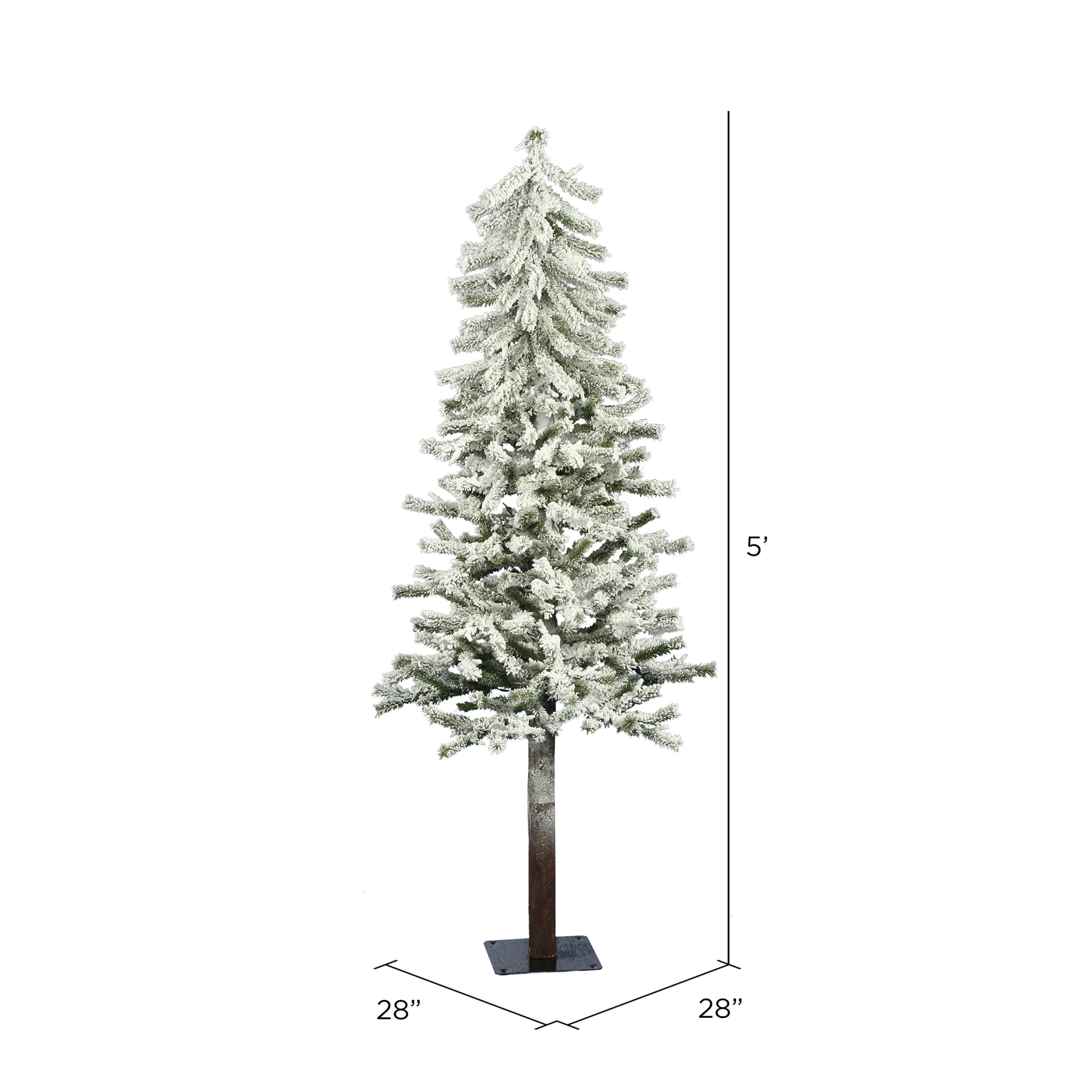 Vickerman 5' x 28" Flocked Alpine Artificial Christmas Tree, Unlit - Image 2
