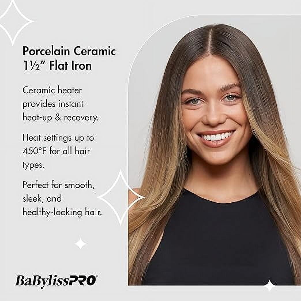 BaBylissPRO Porcelain Ceramic 1.5" Straightening Iron - Image 2