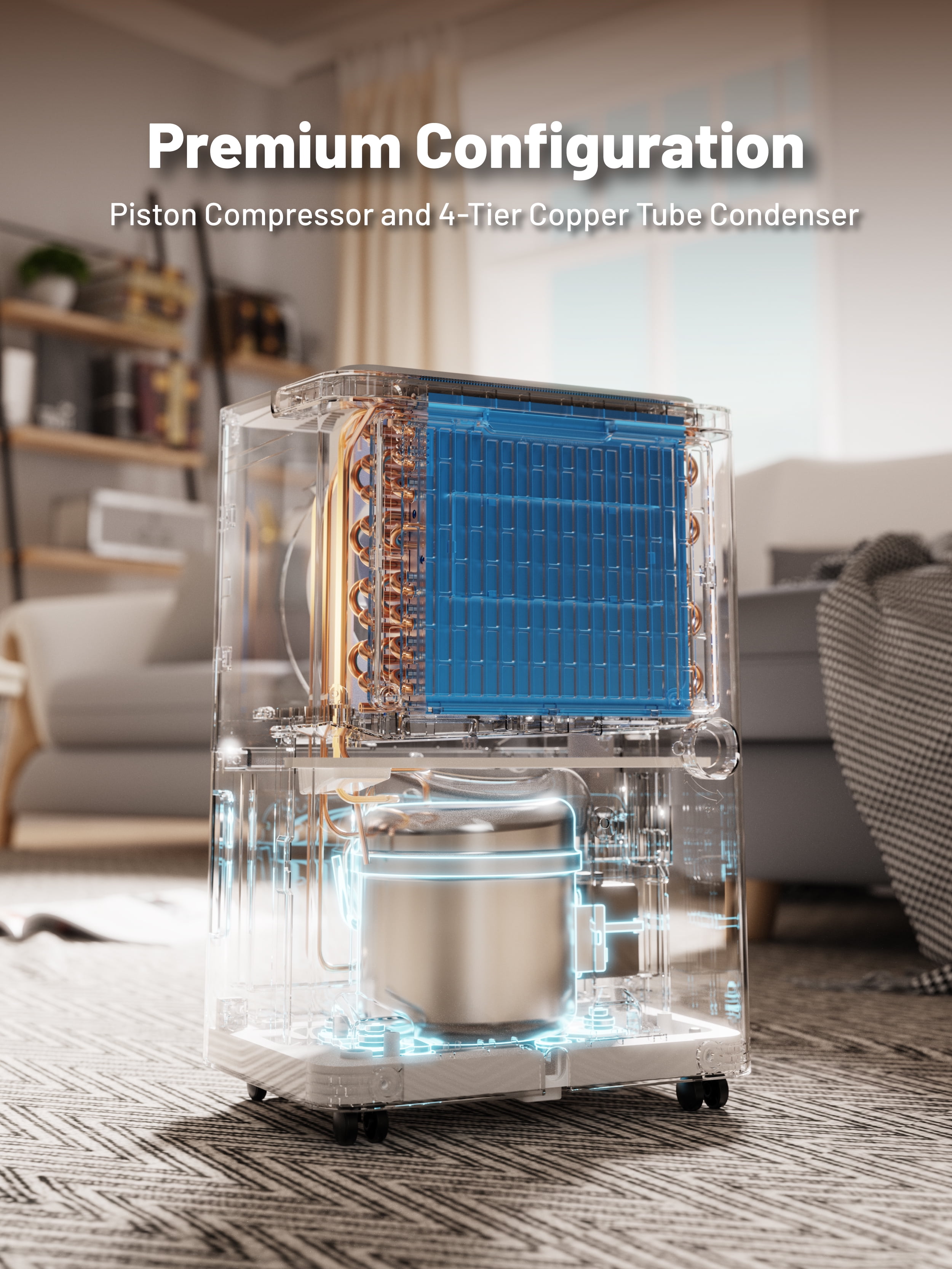 DuraComfort 8 Pint Dehumidifier for Basement and Home with Drain Hose, up to 1000 sq.ft, 24-Hour Timer (MAX 22 Pint at 95°F, 90% RH) - Image 3