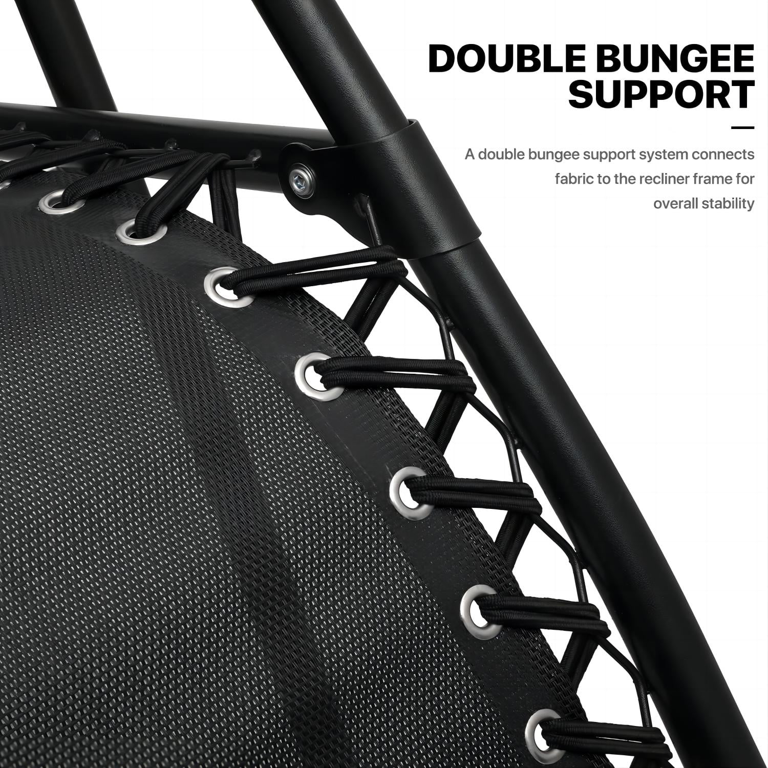 Inolait Black Outdoor Zero Gravity Reclining Lounge Chairs (Set of 2) - Patio Seating with Cup Holders & Ergonomic Support - Image 6