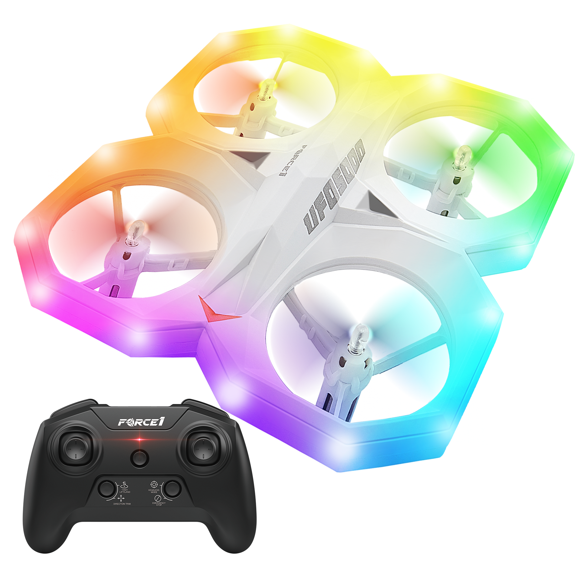 UFO 5000 Mini RC Stunt Aerial Drone with Multicolor LED Lights for Kids Ages 14+ - Image 7