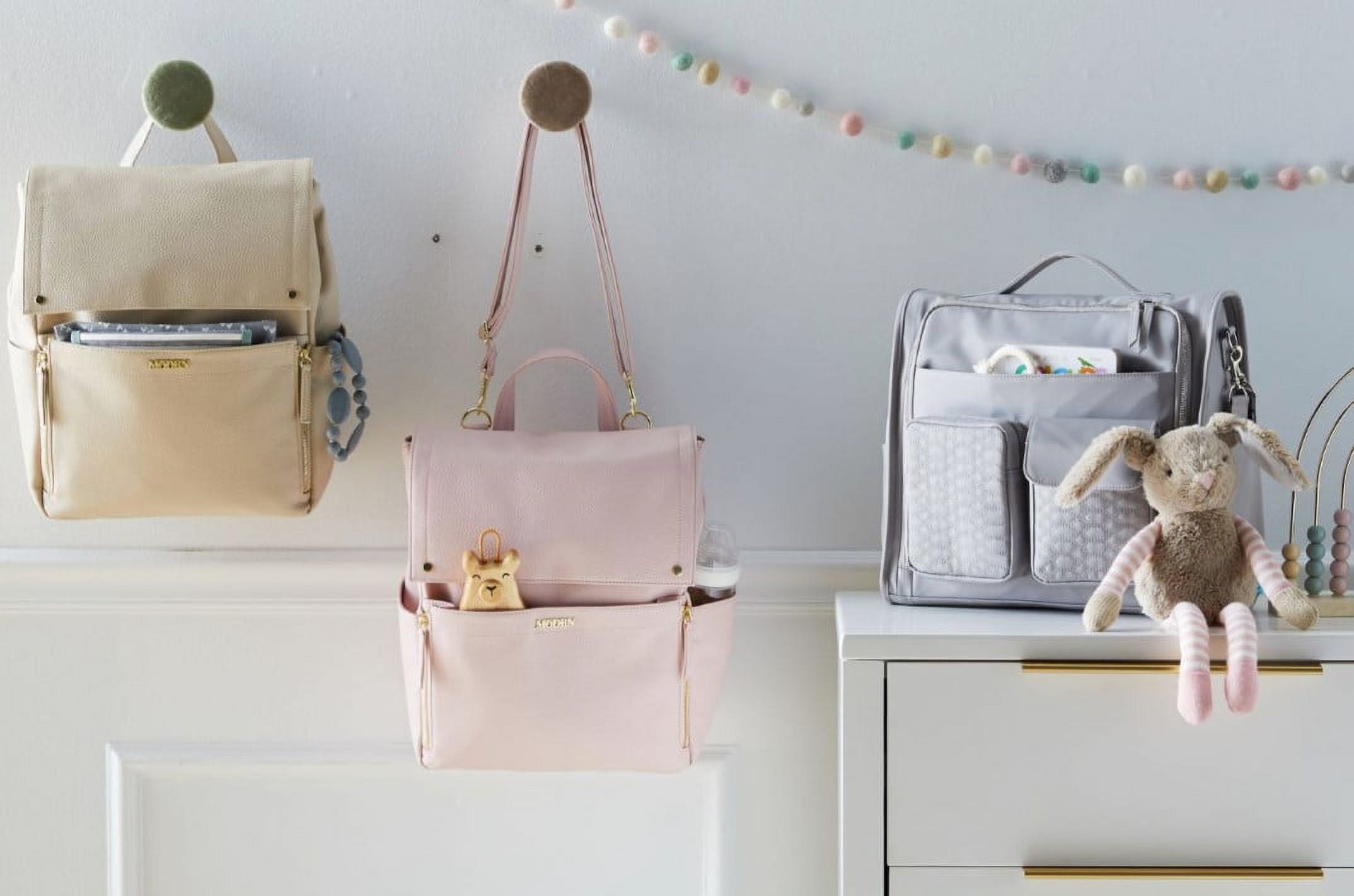 MoDRN Diaper Bag Convertible Backpack, Pink - Image 3