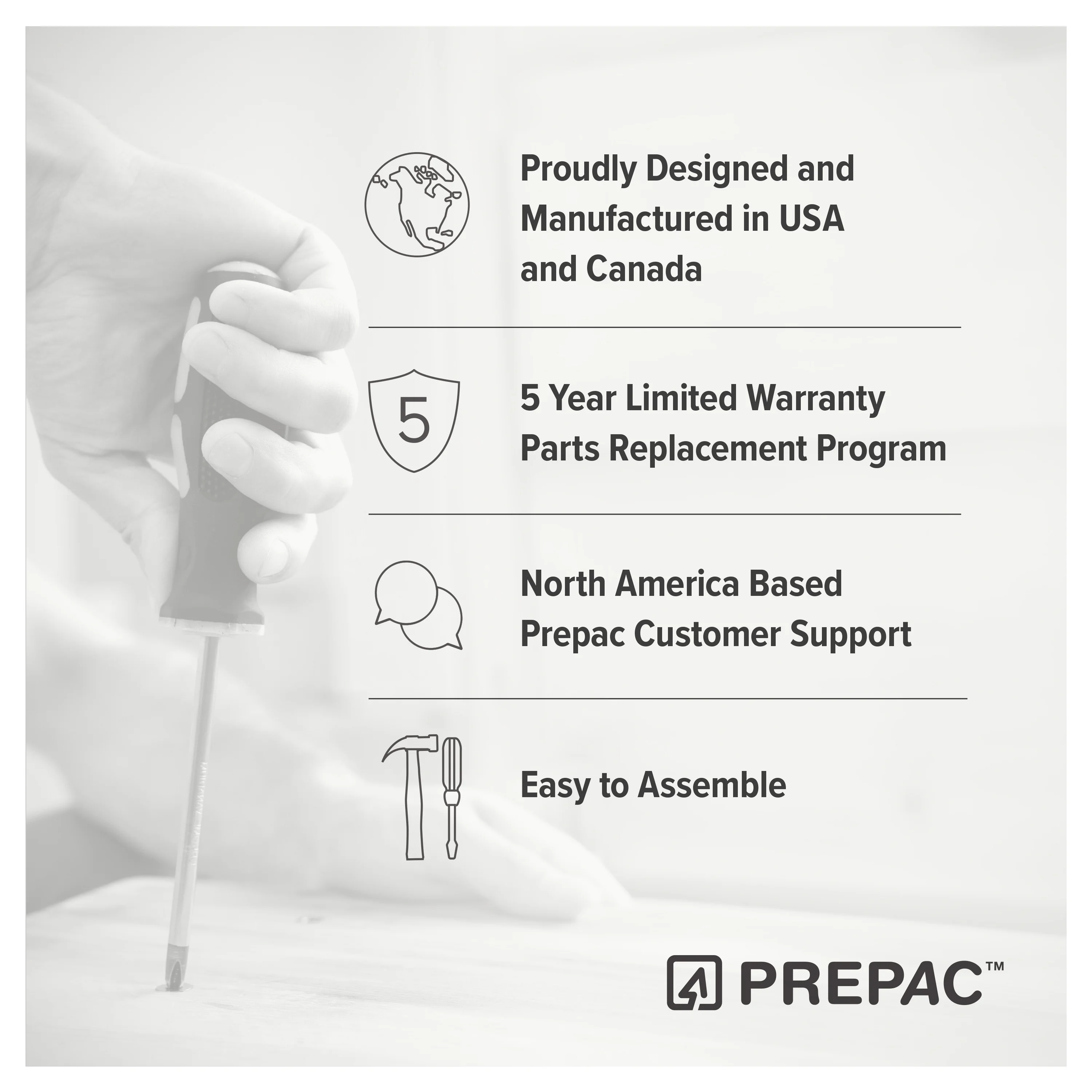 Prepac Milo Mid Century Modern 4-Drawer Vertical Chest, White - Image 4