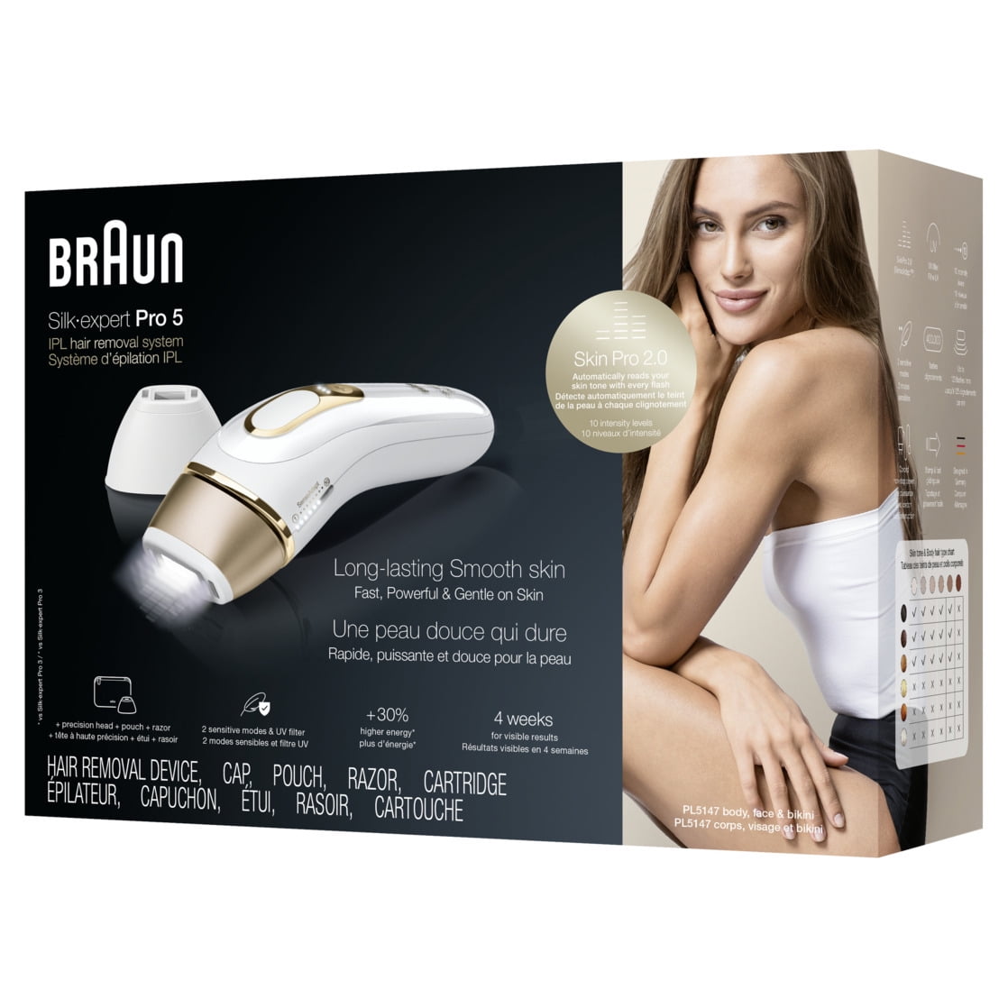 Braun PL5147 Silk Expert Pro5 IPL Hair Removal Device for Women & Men, White-Gold - Image 12