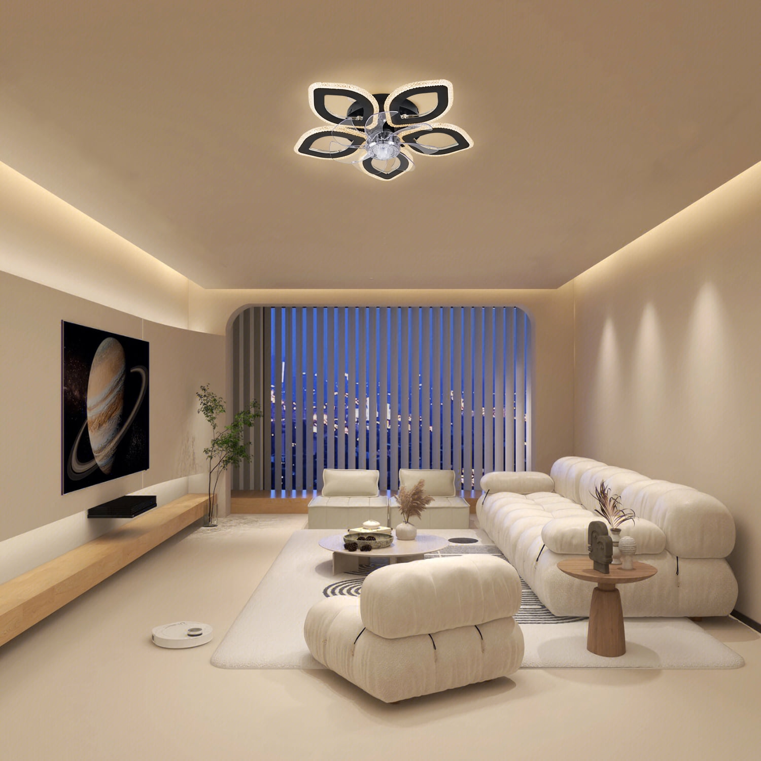 Ceiling Fan Light and Remote FIMEI Ceiling Light with Fan 3 Colors 6 Wind Levels - Image 8