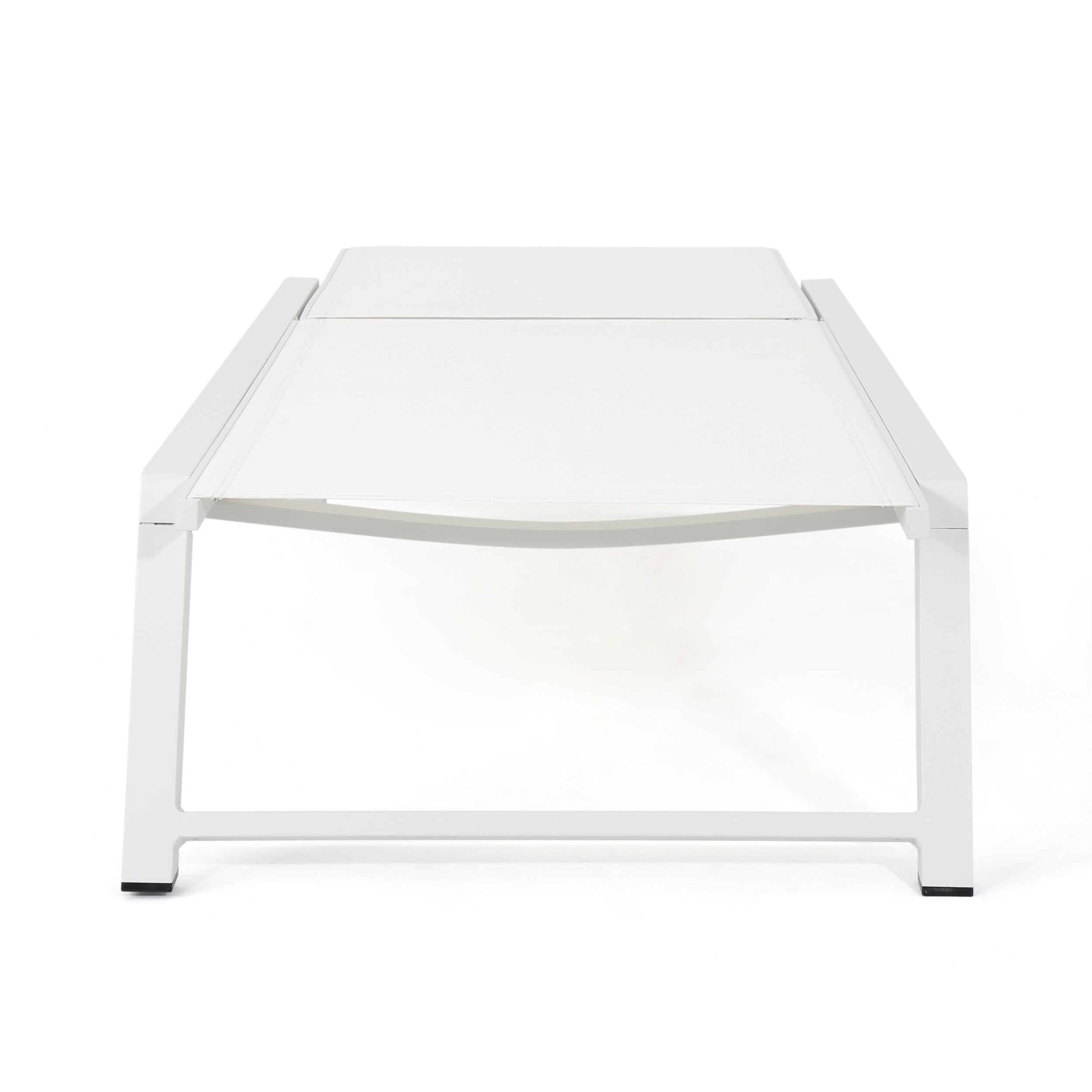 Monica Outdoor Aluminum Chaise Lounge, White - Image 2