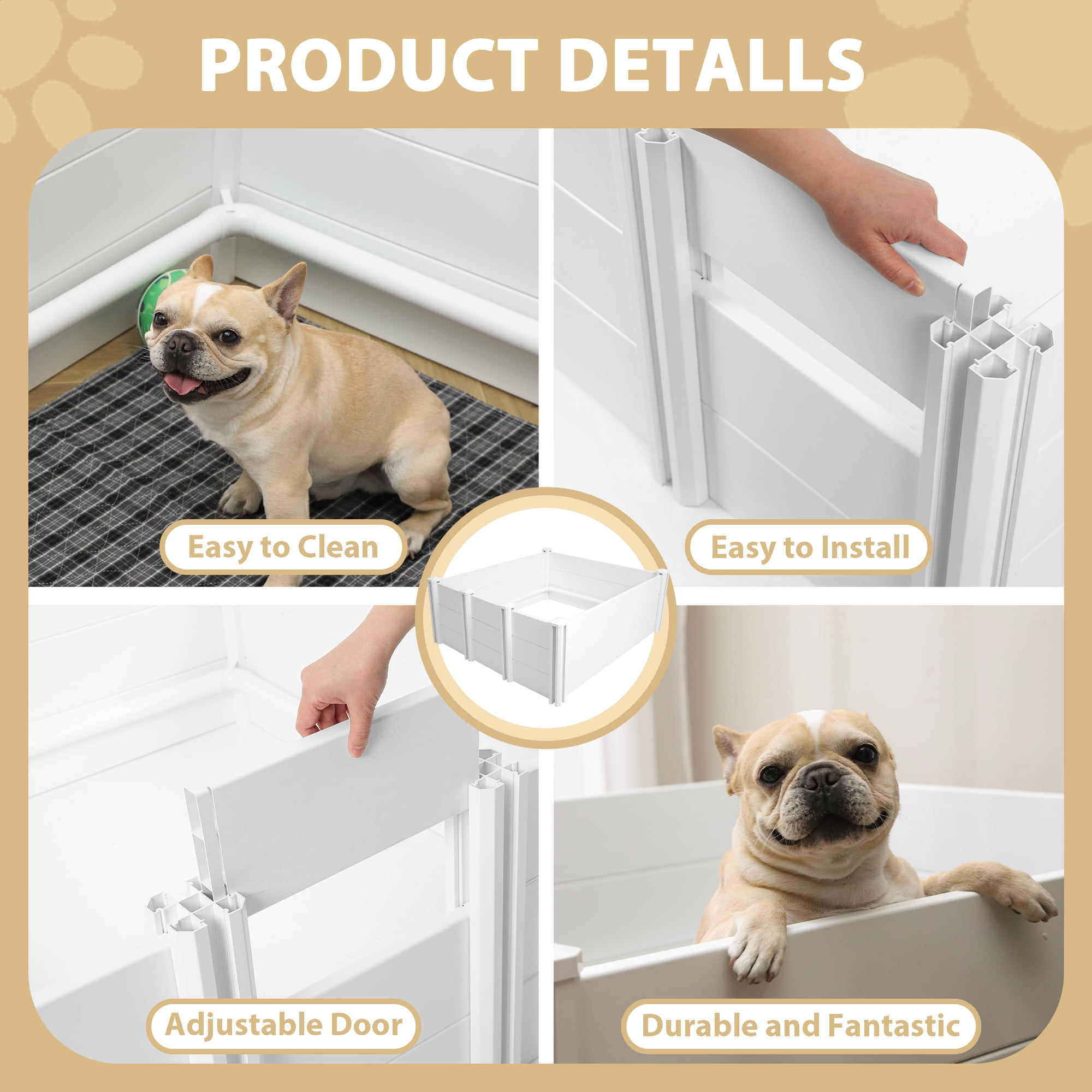 Masiis Whelping Box for Dogs, 48" X 48" Large Dog Bed Birthing Box Indoor with Rails for Puppies - Image 4